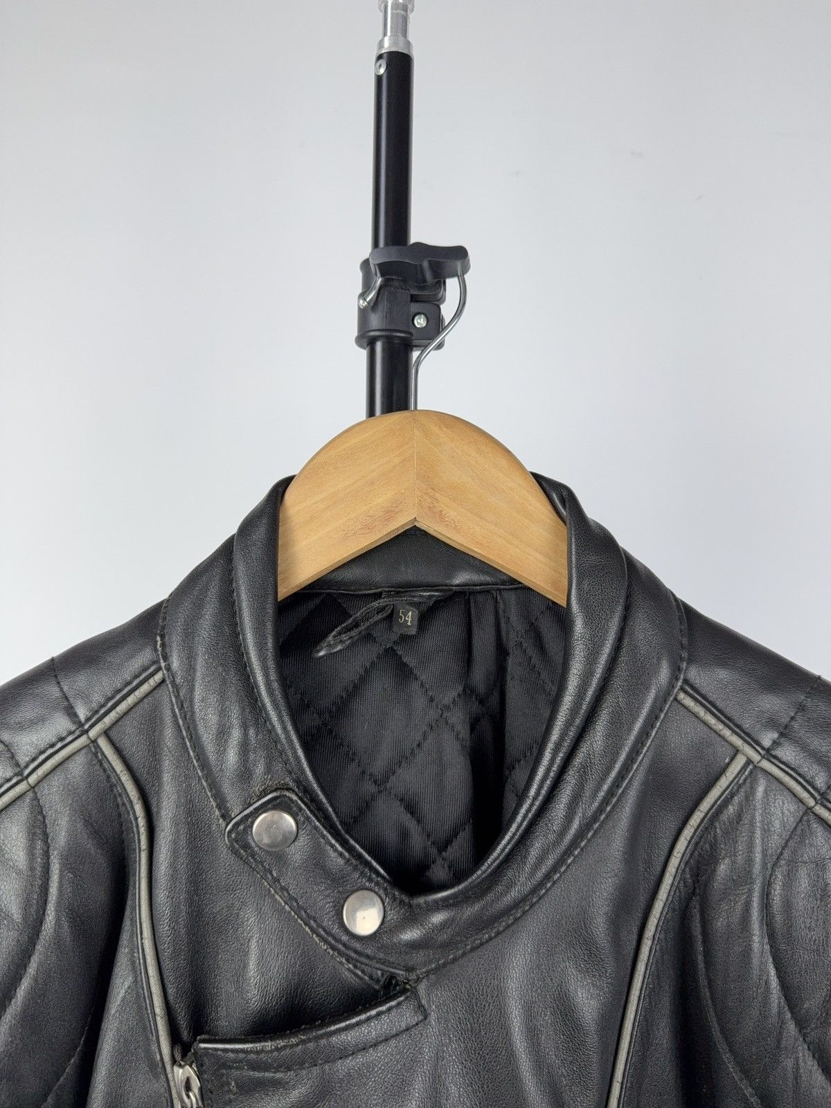 Other Vintage Schwabenleder German Biker Jacket Quilted Leather Size US L / EU 52-54 / 3 - 7 Thumbnail