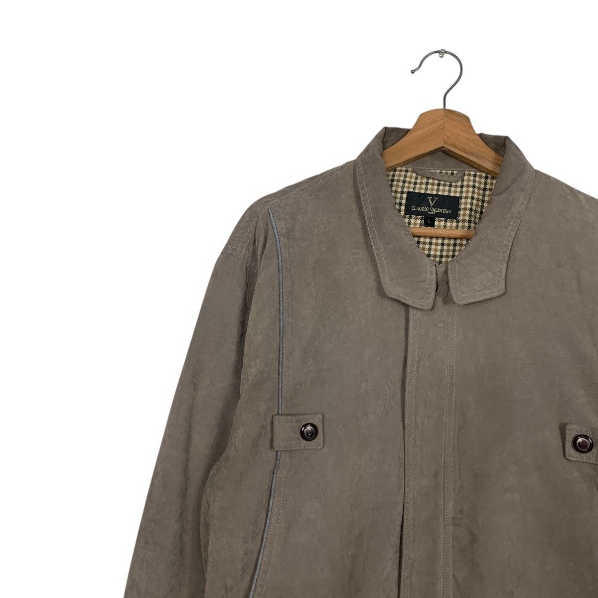 Vintage 90's CLAUDIO VALENTINO Suede Bomber Jacket #2724-C123 Size US L / EU 52-54 / 3 - 6 Thumbnail
