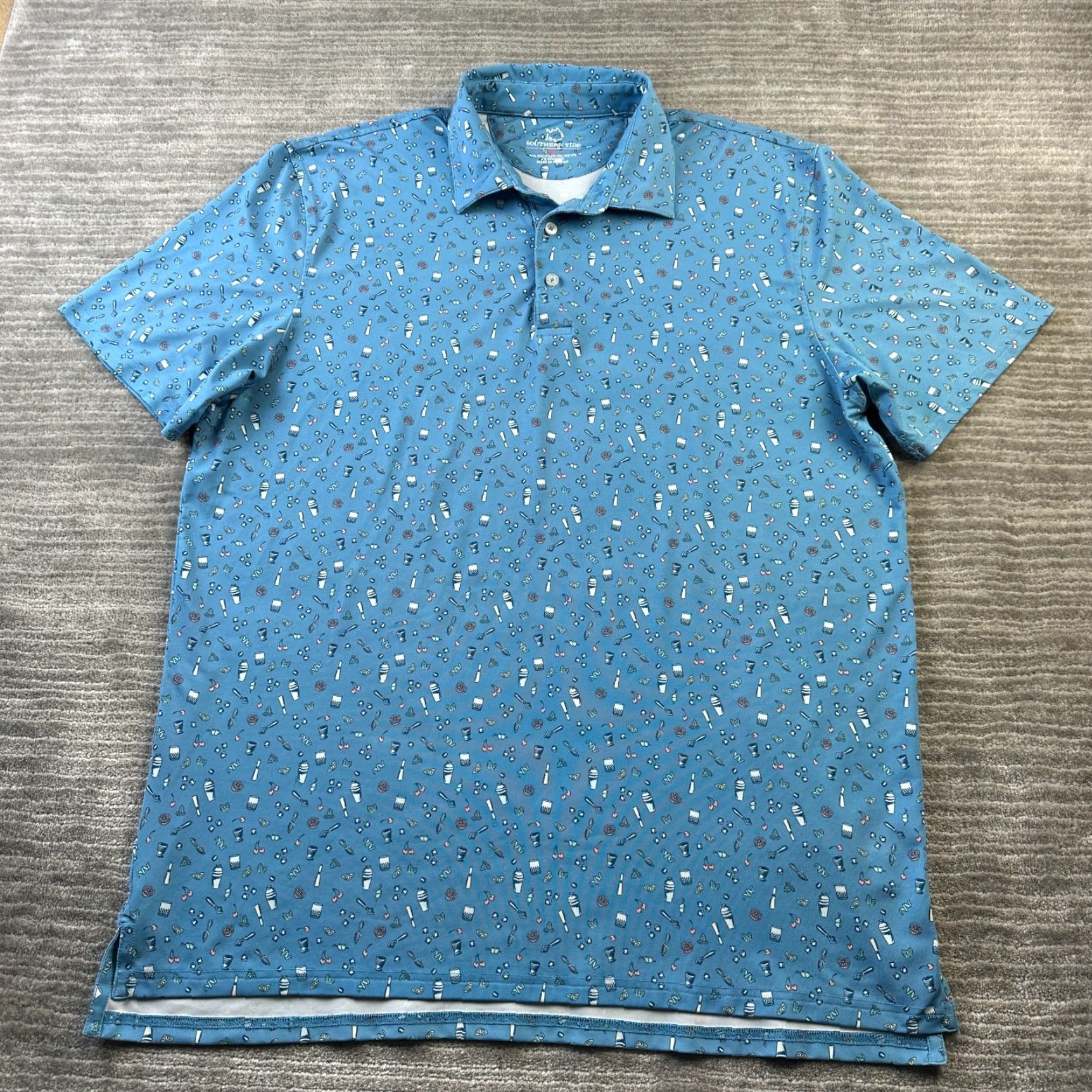 Southern Tide Southern Tide Polo Shirt Mens Extra Large All Over Print Golf Performance Size US XL / EU 56 / 4 - 2 Thumbnail