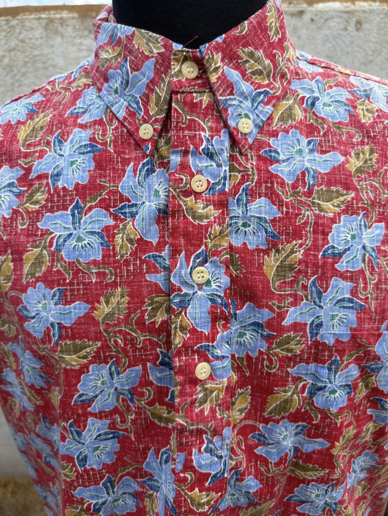 Reyn Spooner PreOwned Reyn Spooner Red/Blue Hawaiian Print Men's L Size US L / EU 52-54 / 3 - 3 Thumbnail