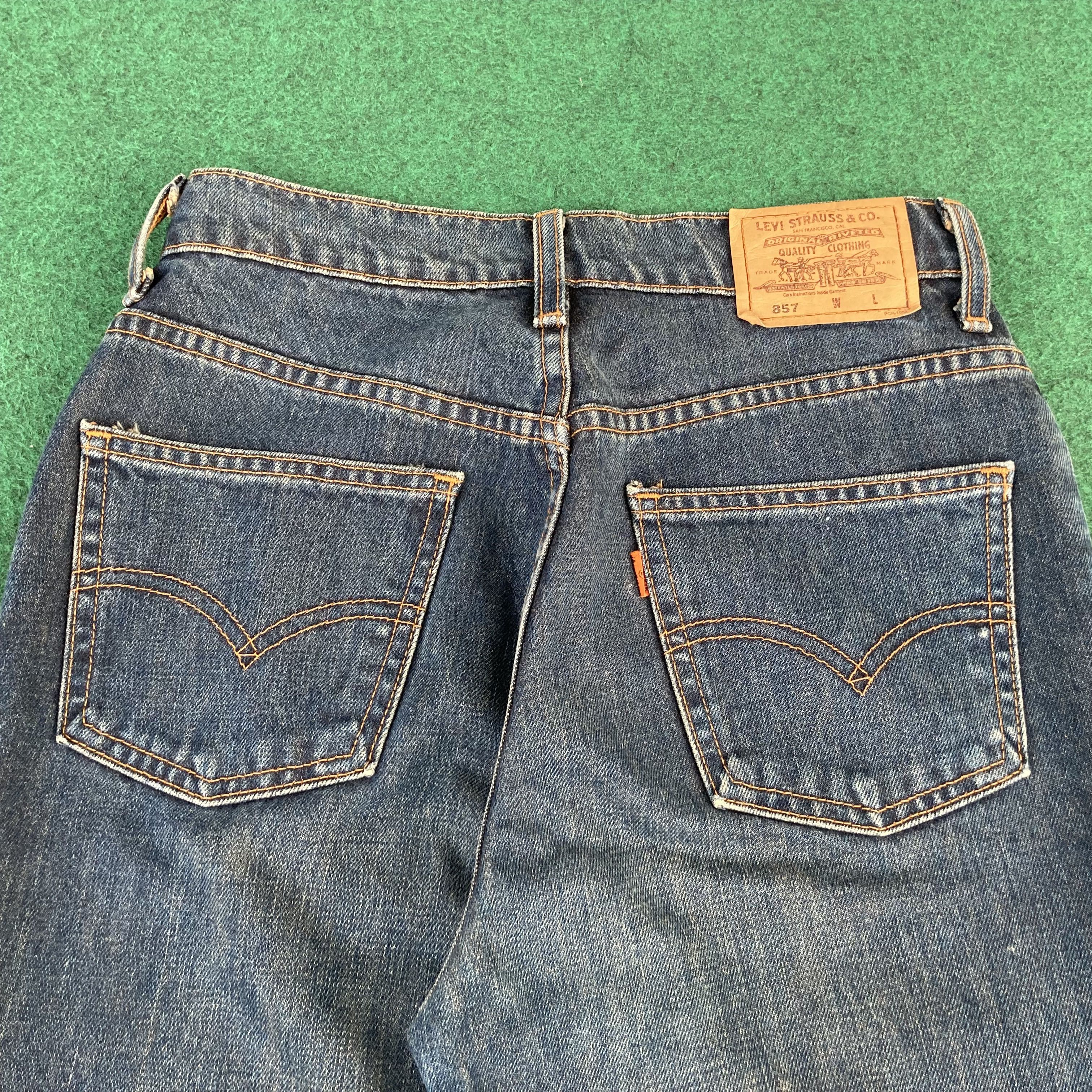 Levi's × Vintage Vtg Levis 857 Orange Tab Flared Denim Bootcut Jeans Size US 26 / EU 42 - 10 Thumbnail