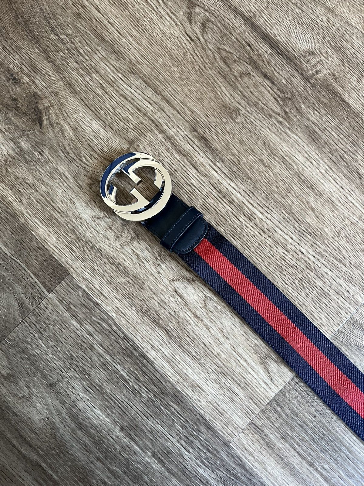 Gucci Gucci GG Buckle Web Belt Size 30 Size 30 - 3 Thumbnail