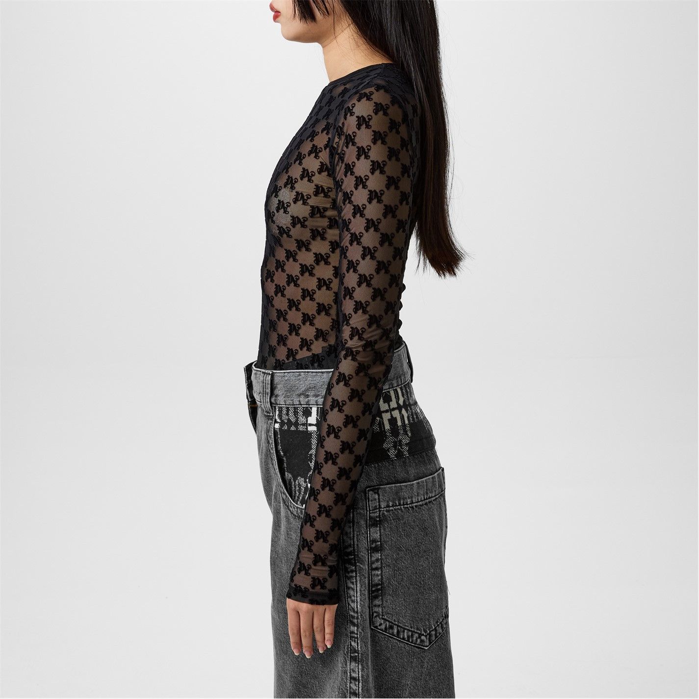 Palm Angels o1g2r1mq0325 Long Sleeve T-Shirt in Black Size M / US 6-8 / IT 42-44 - 4 Thumbnail