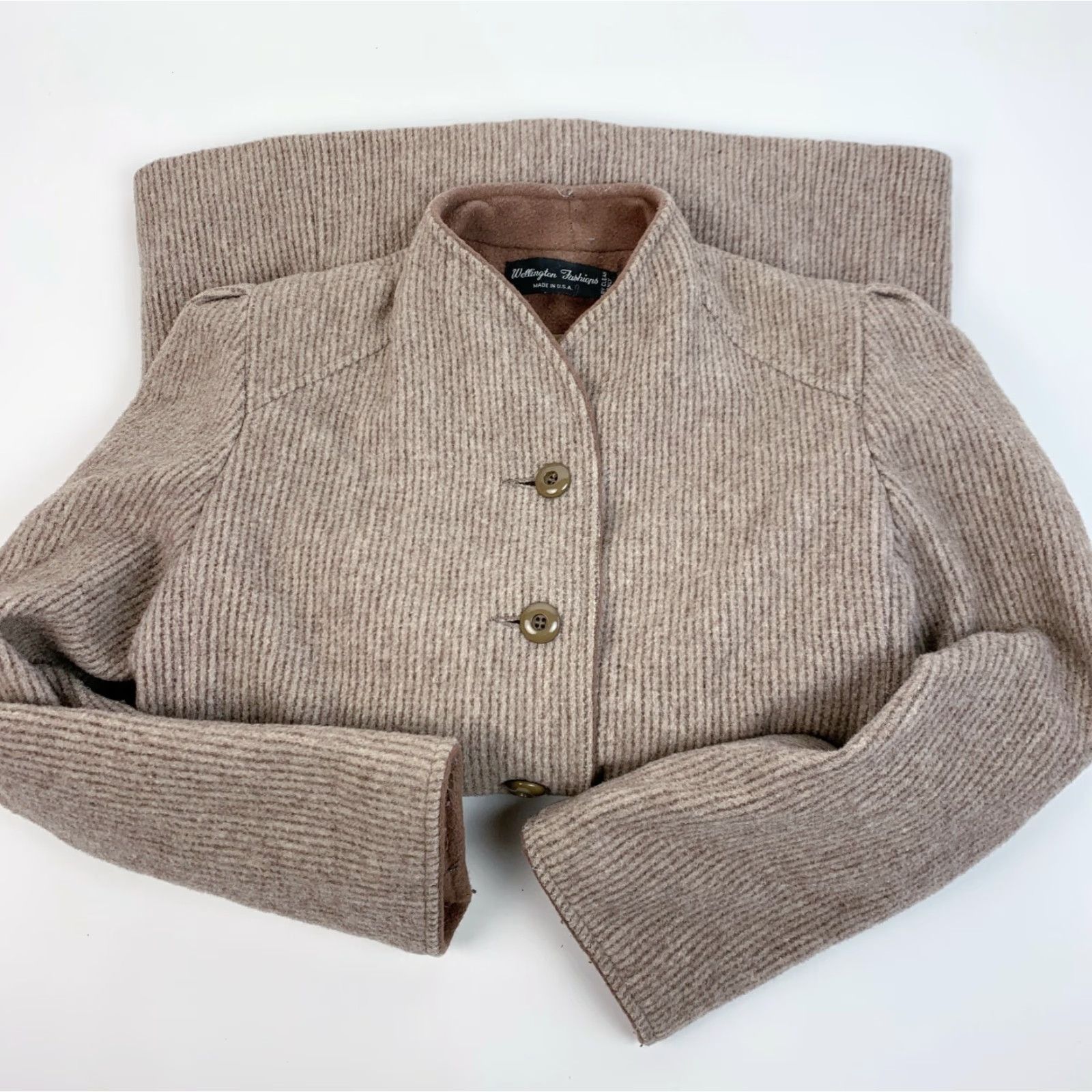Vintage VINTAGE Wellington Fashions Peacoat Coat XS Small Women Wool Brown Button Made in USA Size XS / US 0-2 / IT 36-38 - 6 Thumbnail