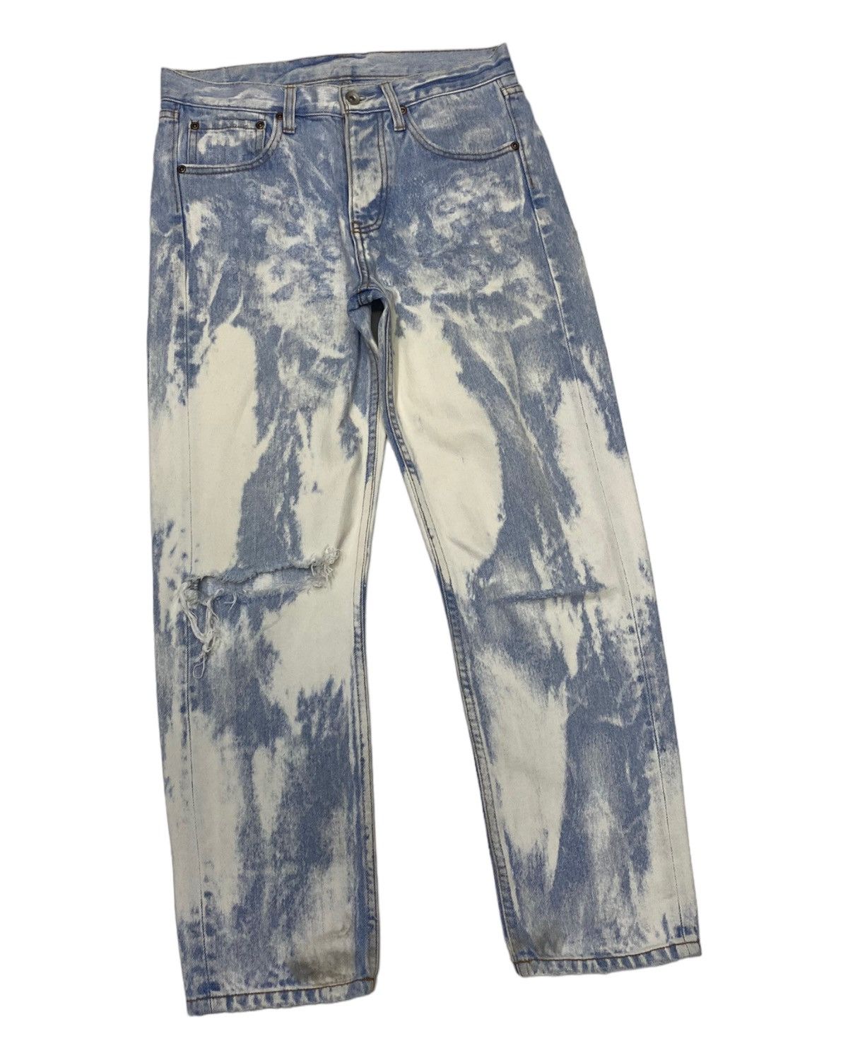 If Six Was Nine BLEACHED JEANASIS DISTRESSED DENIM JEANS Size US 30 / EU 46 - 2 Thumbnail