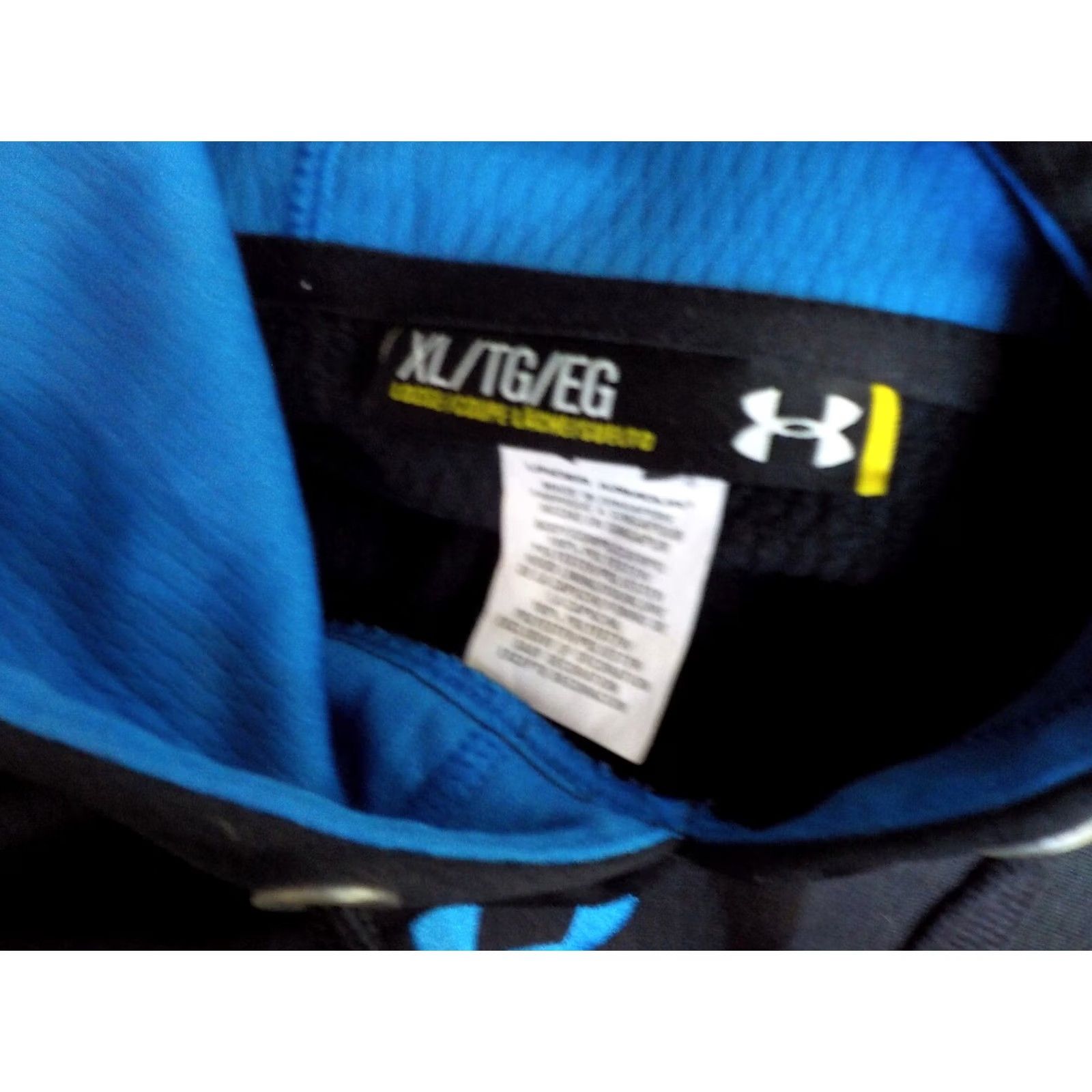 Under Armour UNDER ARMOUR Hoodie Black/Blue XL Loose Fit Kangaroo Pocket Men Logo Size US XL / EU 56 / 4 - 4 Thumbnail