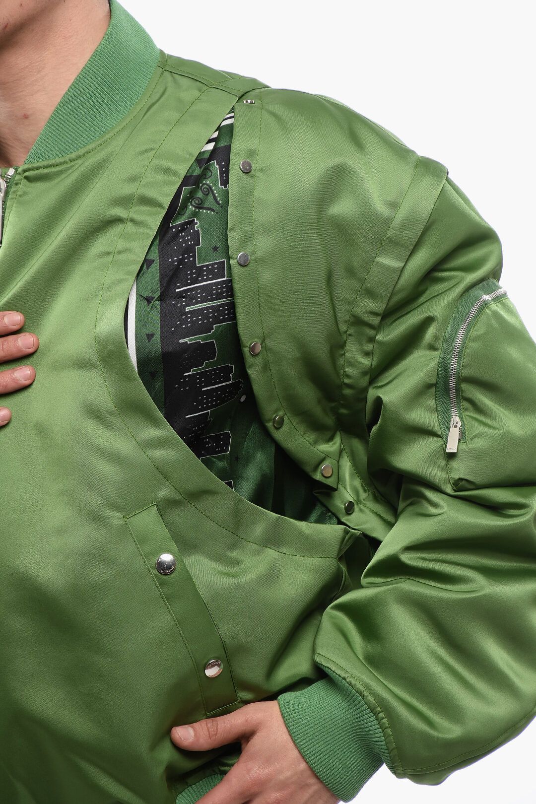 Off-White og1mm1025 Padded Arrow Bomber Jacket in Green Size US S / EU 44-46 / 1 - 5 Thumbnail