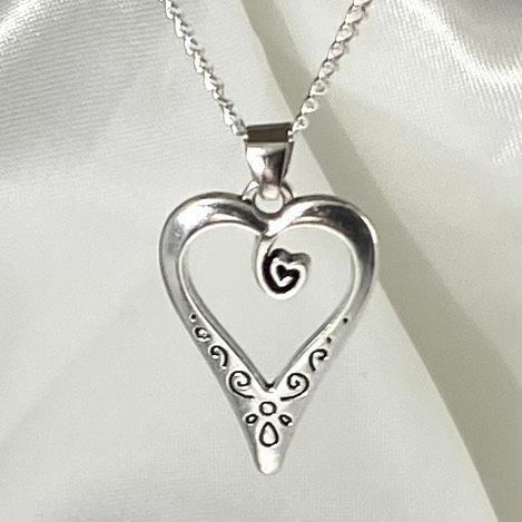 AWE Silver Heart & Chain Stamp 925