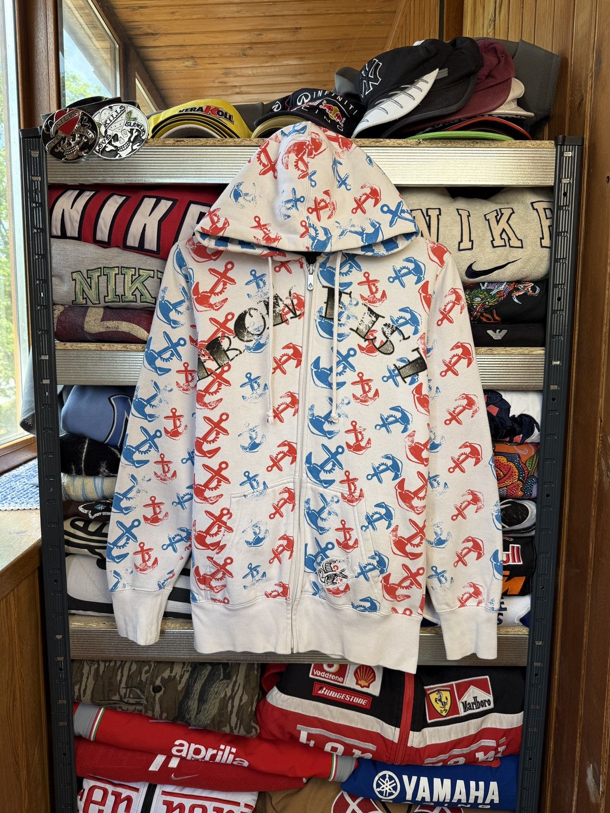 Affliction × Vintage Vintage 2000s Affliction Style Chainsaw Iron Fist Zip Hoodie Size US M / EU 48-50 / 2 - 2 Thumbnail
