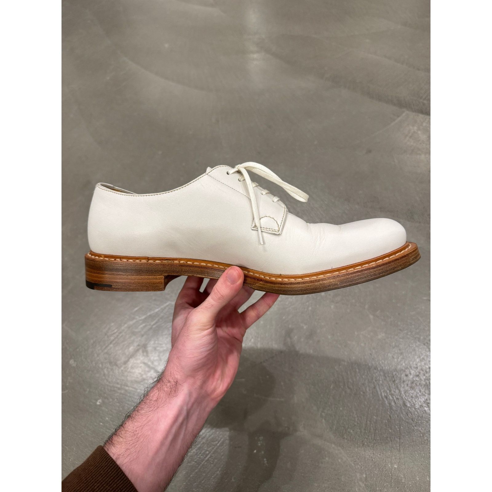 Prada 2000s Prada white leather derby shoes Size US 9 / EU 42 - 5 Thumbnail