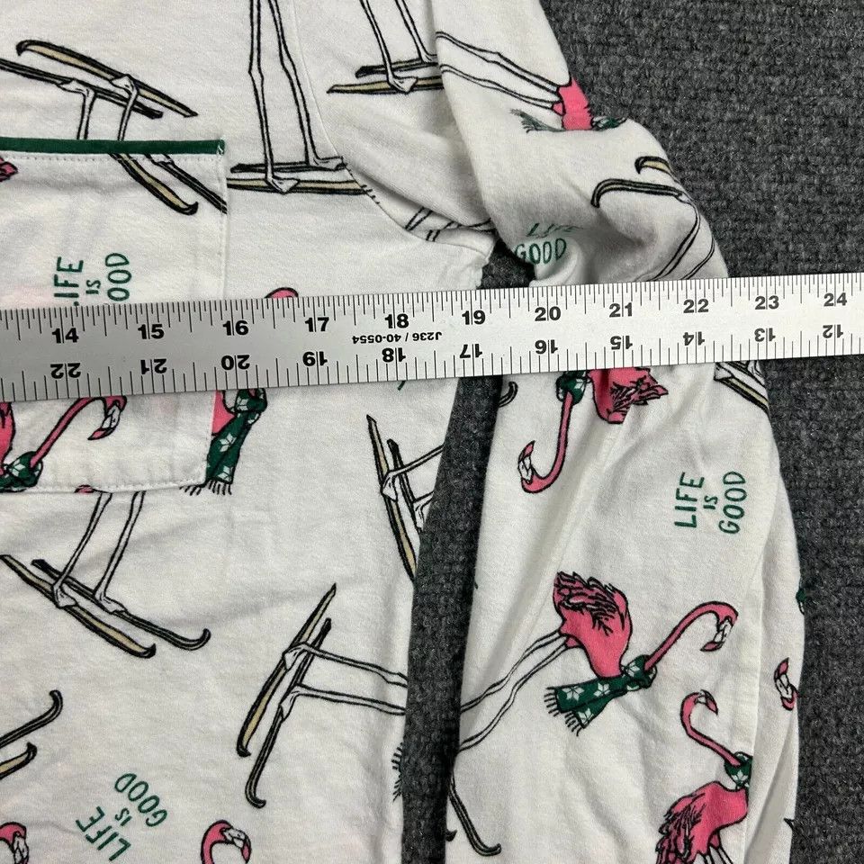 Life is Good Life is Good Sleep Shirt Womens Small Button Up Flamingos Size S / US 4 / IT 40 - 3 Thumbnail