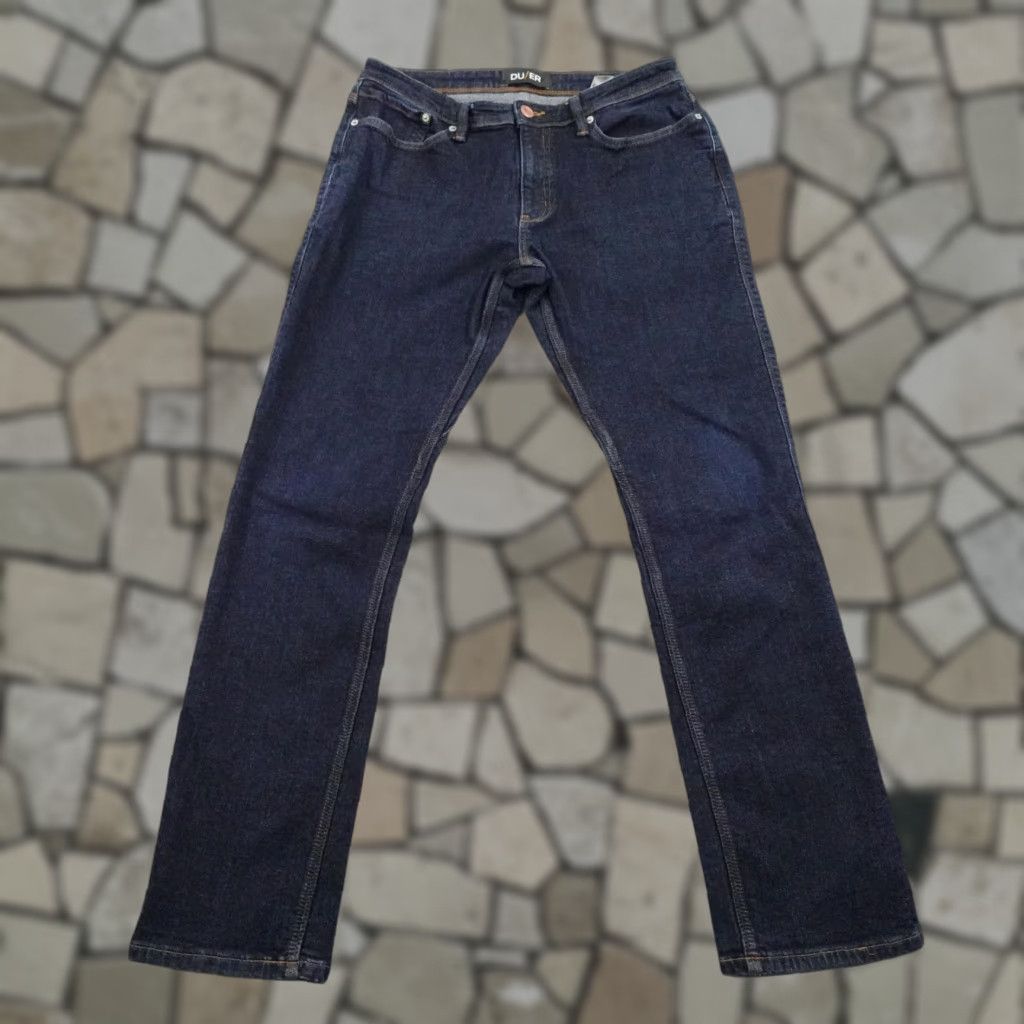 DUER DUER Jeans Mens 34x30 Blue Denim Slim Straight Stretch Dark Wash 5 Pocket Pants Size US 34 / EU 50 - 1 Thumbnail