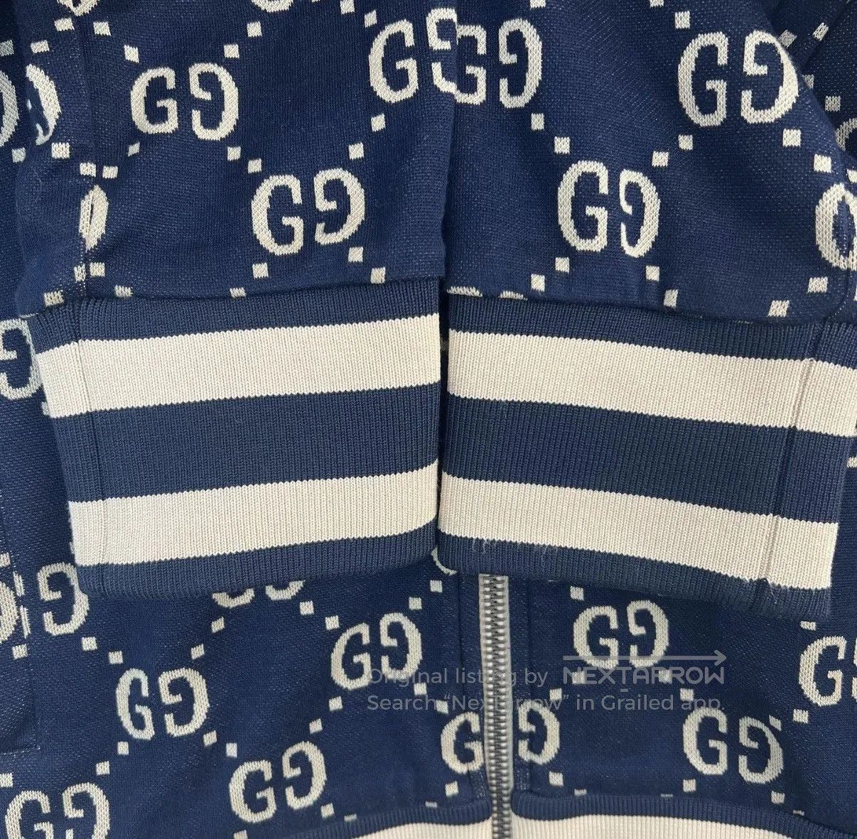 Gucci Blue Patterned Zip-Up Light Jacket Size M. Size US M / EU 48-50 / 2 - 7 Thumbnail