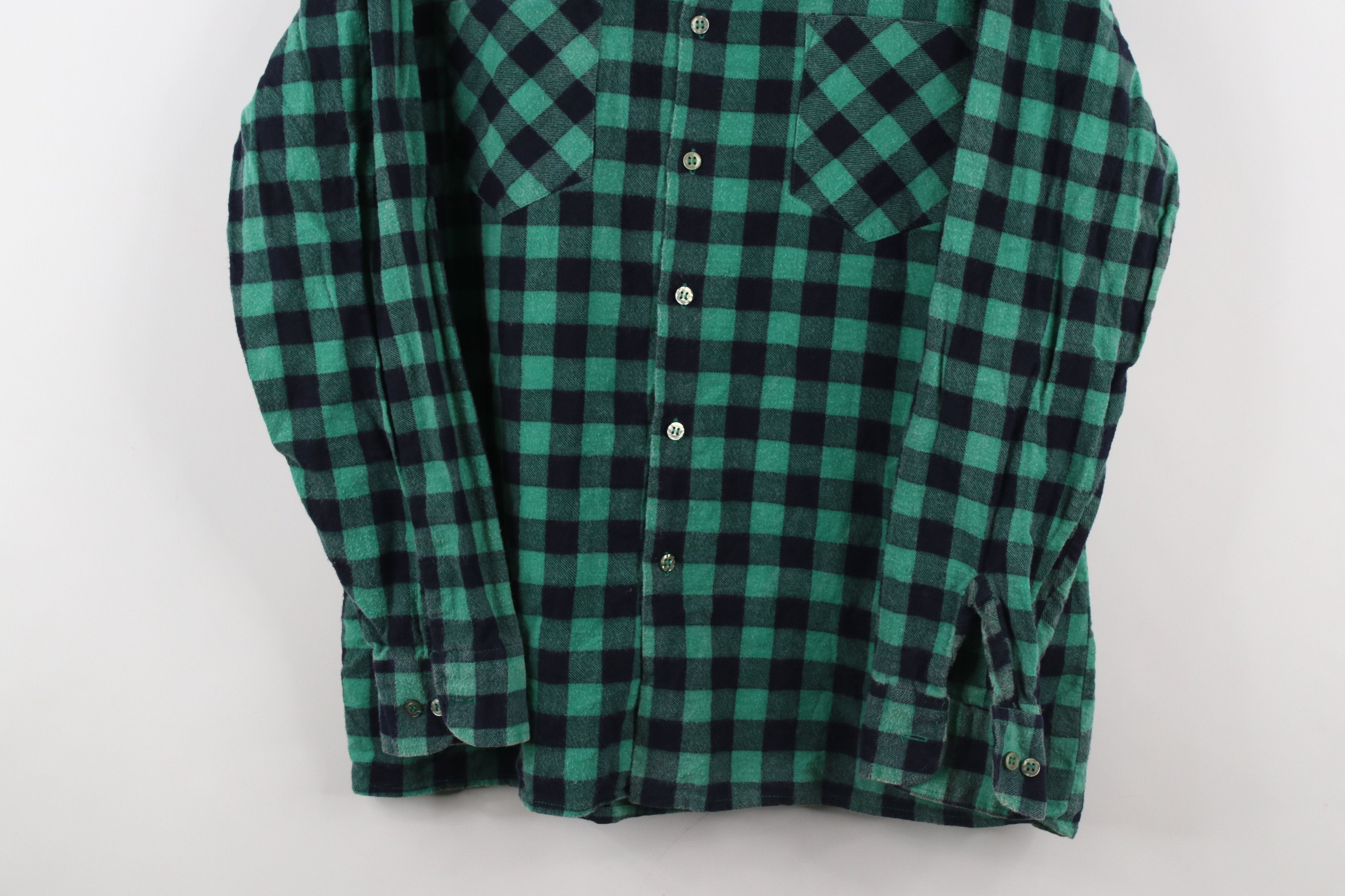 Vintage Vintage 90s Streetwear Flannel Collared Button Shirt Green Size US M / EU 48-50 / 2 - 3 Thumbnail