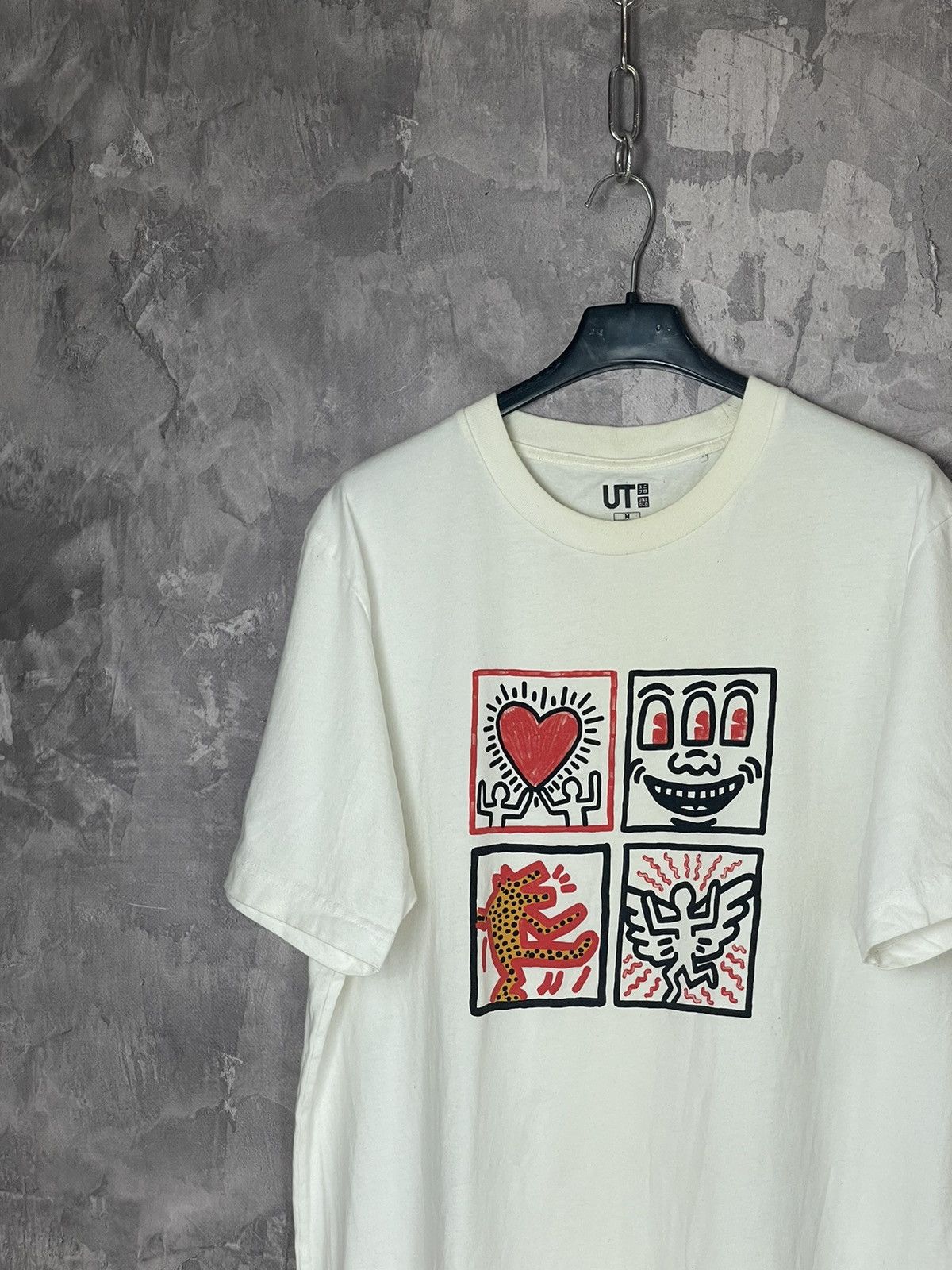 Keith Haring × Uniqlo Keith Haring Uniqlo White Graphic Coloured Print T Shirt Tee Size US M / EU 48-50 / 2 - 3 Thumbnail