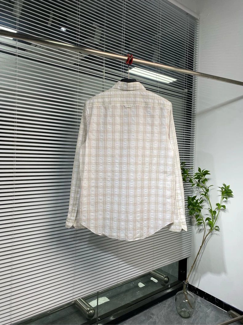 Loewe LOEWE Long sleeve shirt with patchwork plaid and leather b Size XS / US 0-2 / IT 36-38 - 2 Thumbnail