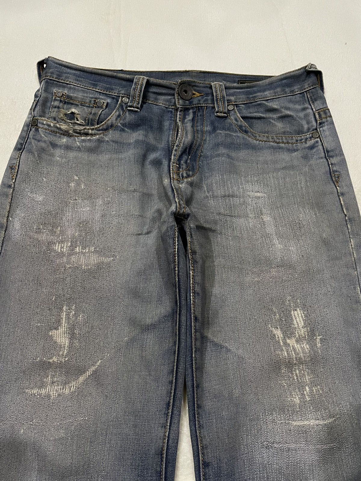 Polo Ralph Lauren Vintage Polo Denim Distress Mudwash Faded Jeans Size US 33 - 2 Thumbnail