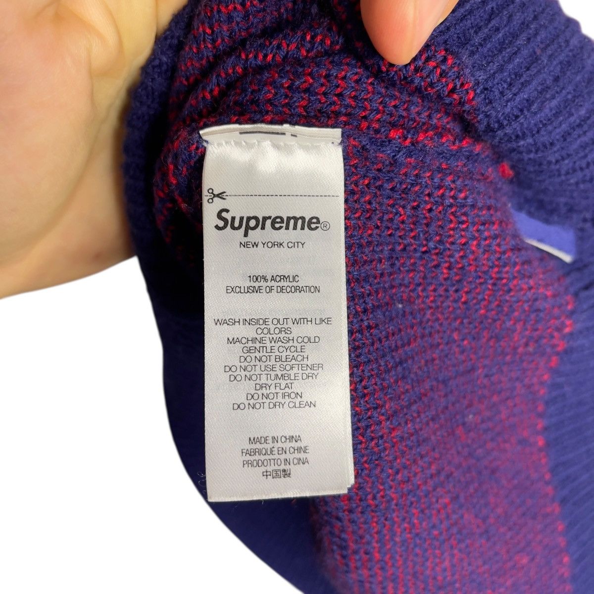 Supreme Fuck Money Navy Red Sweater Size XL