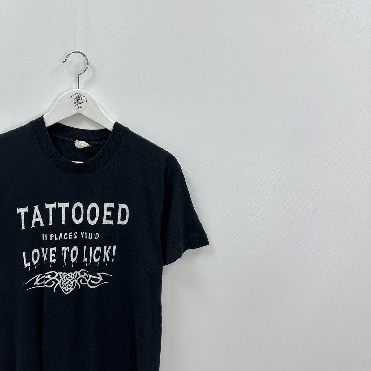 Vintage Vintage 90s Tattoed in place you love to lick tee y2k humor Size US M / EU 48-50 / 2 - 2 Thumbnail