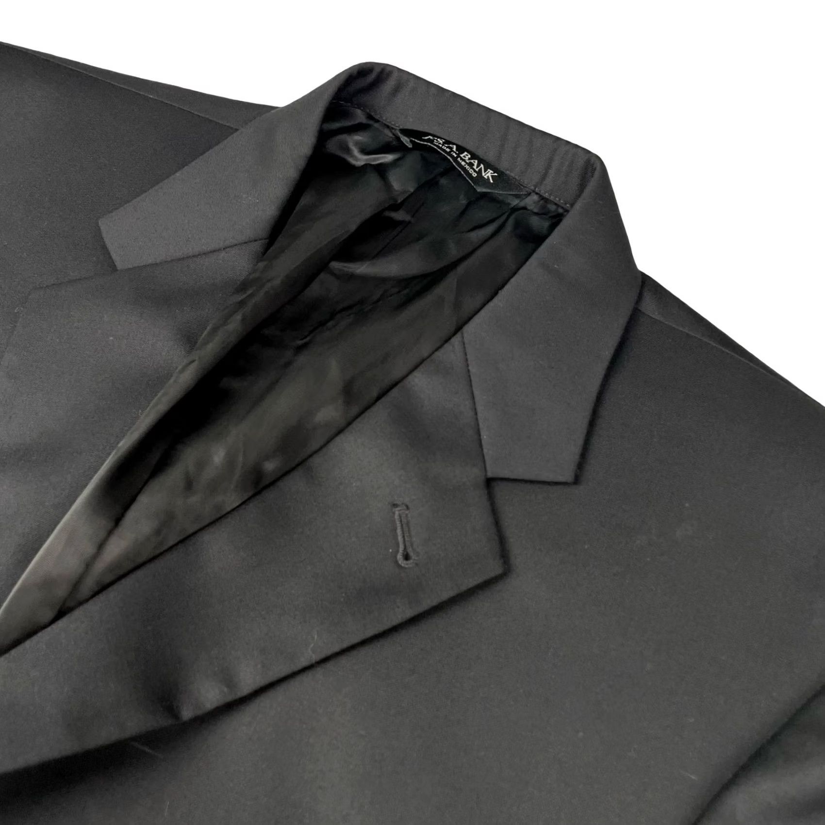 Jos. A. Bank Jos. A. Bank Men’s Blazer Jacket 100% Wool Black 42L Long 3-Button Notch Lapel Single-Vented Dry Clean Only MensN/A Size 42R - 2 Thumbnail