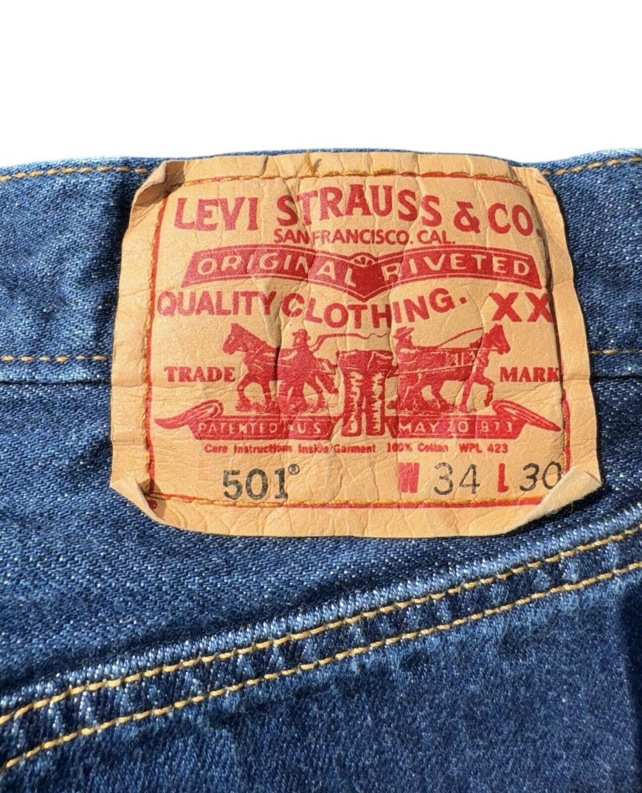 Levi's Vintage Levis 501 Straight Leg 5 Pocket Denim Jeans 34x30 Size US 34 / EU 50 - 6 Thumbnail