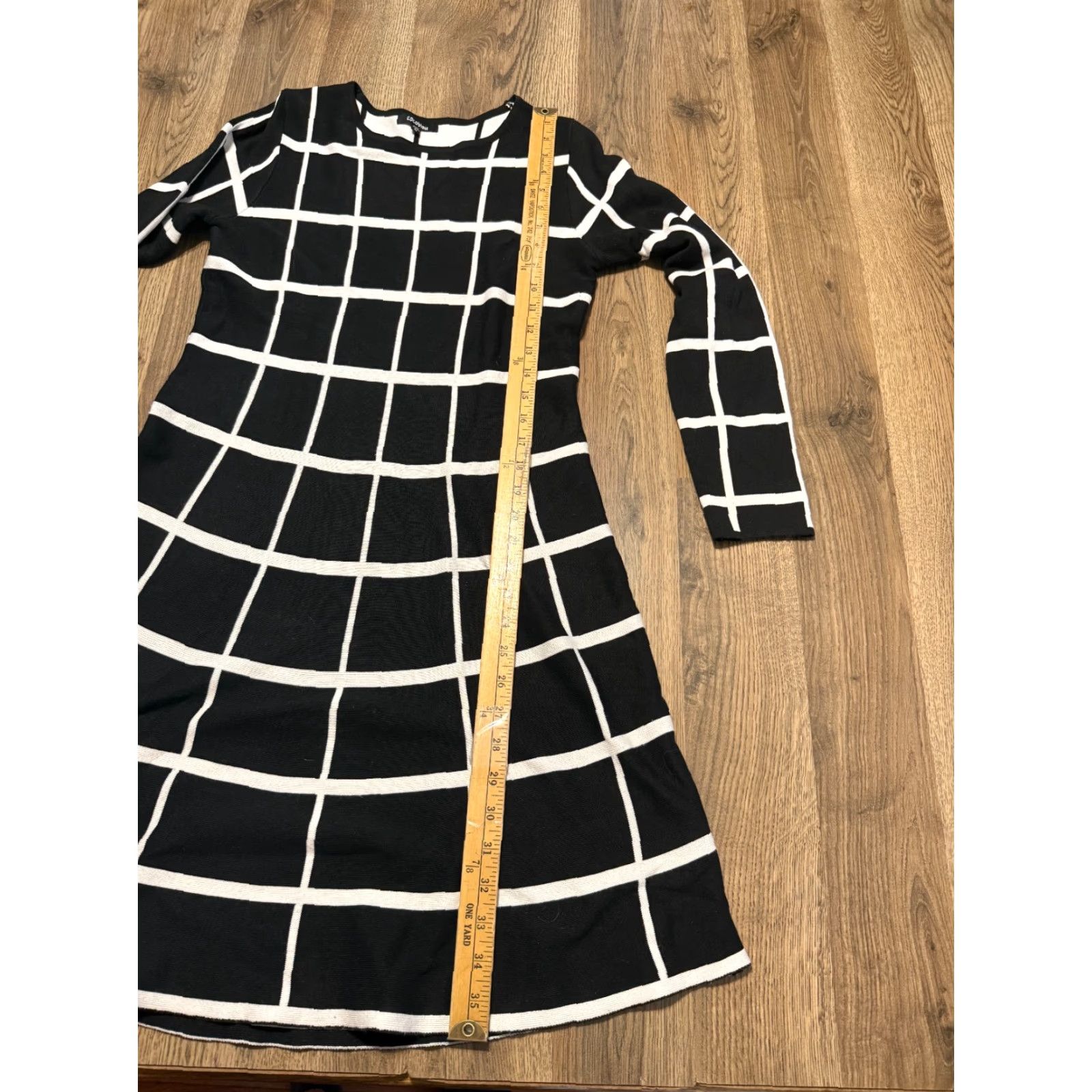 Vintage Cocobleu Dress Womens Size M Black White Checkered Long Sleeve Dress Size M / US 6-8 / IT 42-44 - 5 Thumbnail