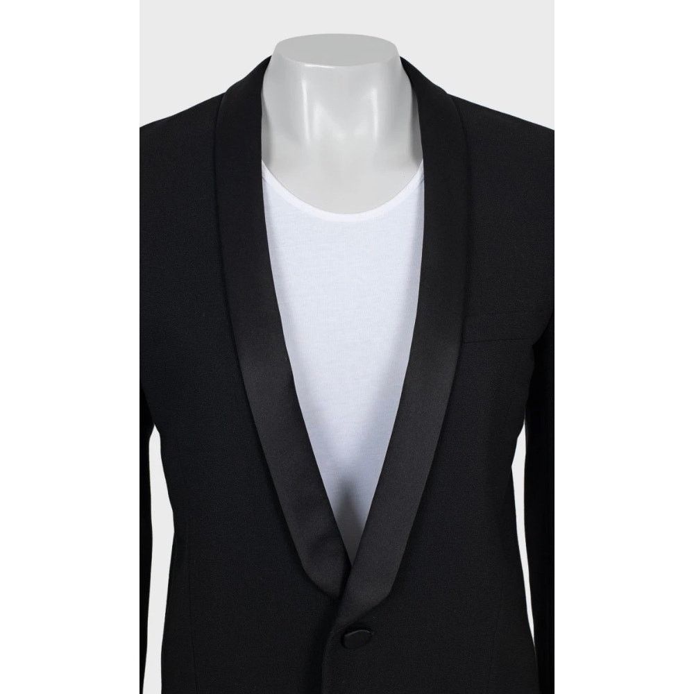 Saint Laurent Paris Saint Laurent Black Wool Satin Lapels Jacket Sz.40 Size M / US 6-8 / IT 42-44 - 4 Thumbnail