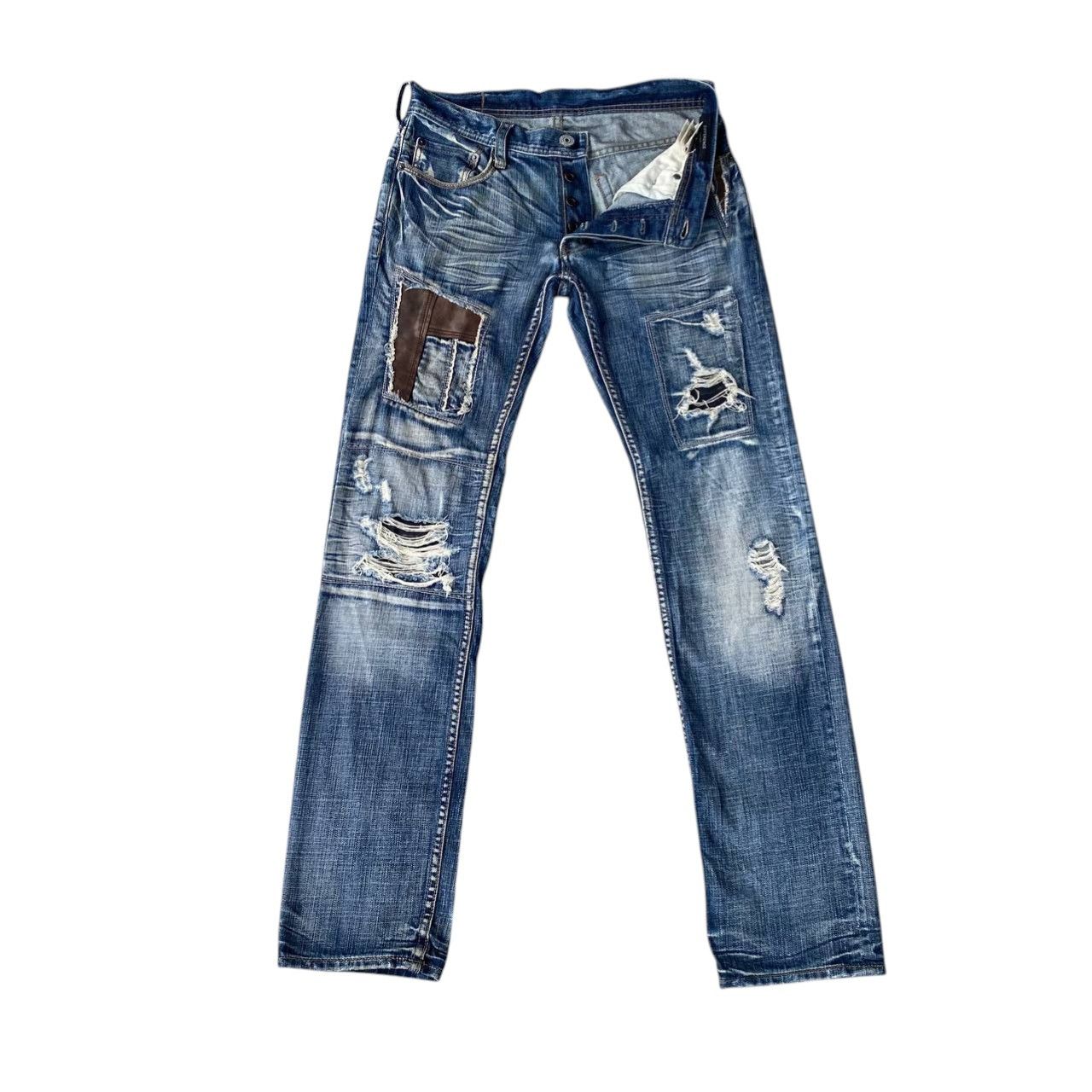 Japanese Brand Difference Rupert Japan Distressed Boro Denim Crust Punk Size US 28 / EU 44 - 1 Thumbnail