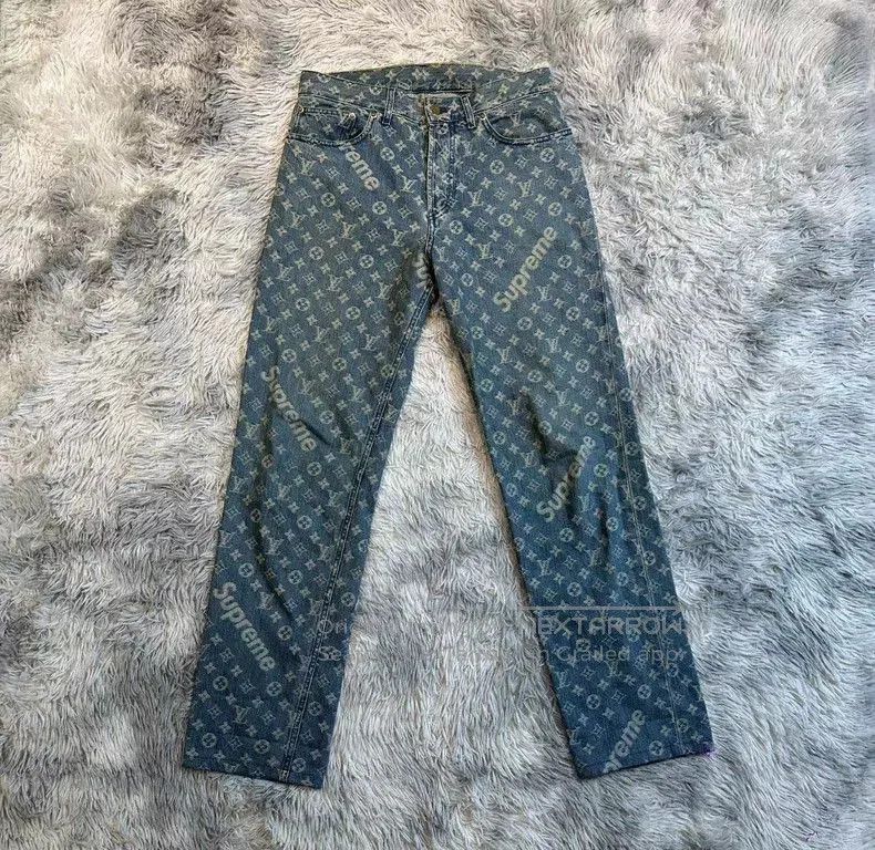 Louis Vuitton louis vuitton supreme denim jeans in blue. Size US 31 - 1 Thumbnail
