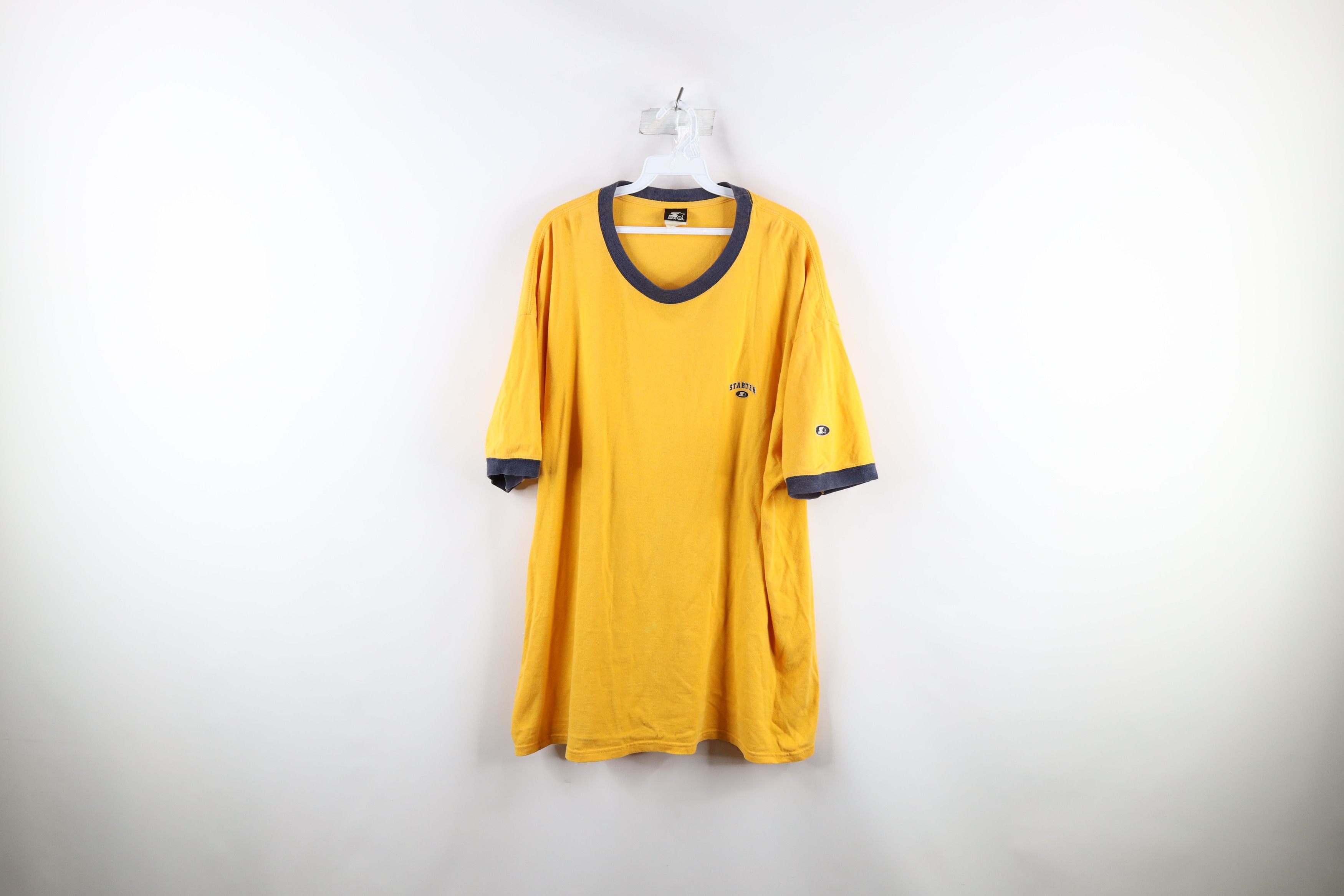 Starter Vintage 90s Starter Distressed Short Sleeve Ringer T-Shirt Size US XL / EU 56 / 4 - 1 Thumbnail