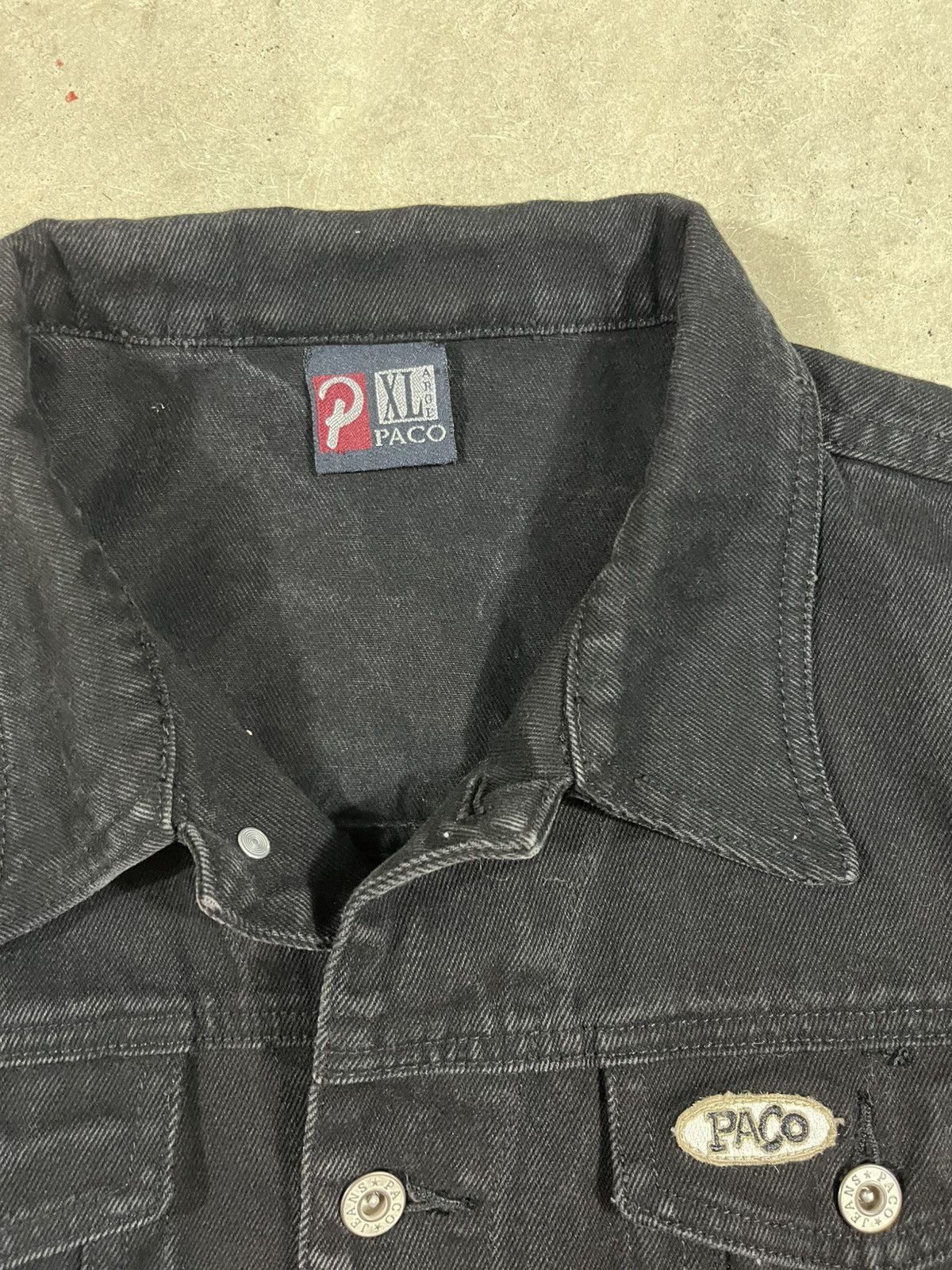 Vintage Vintage Paco Black Denim Jacket Size XL / US 12-14 / IT 48-50 - 3 Thumbnail