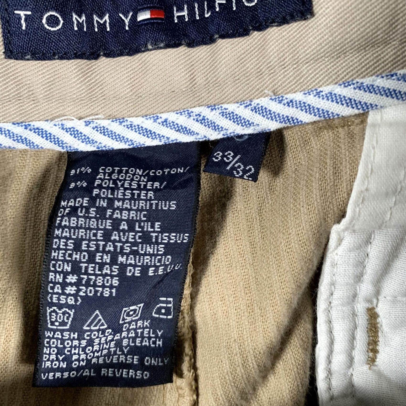 Tommy Hilfiger Tommy Hilfiger Pants Mens 33x32 Beige Corduroy Pleated Chino Straight Casual Size US 33 - 7 Thumbnail