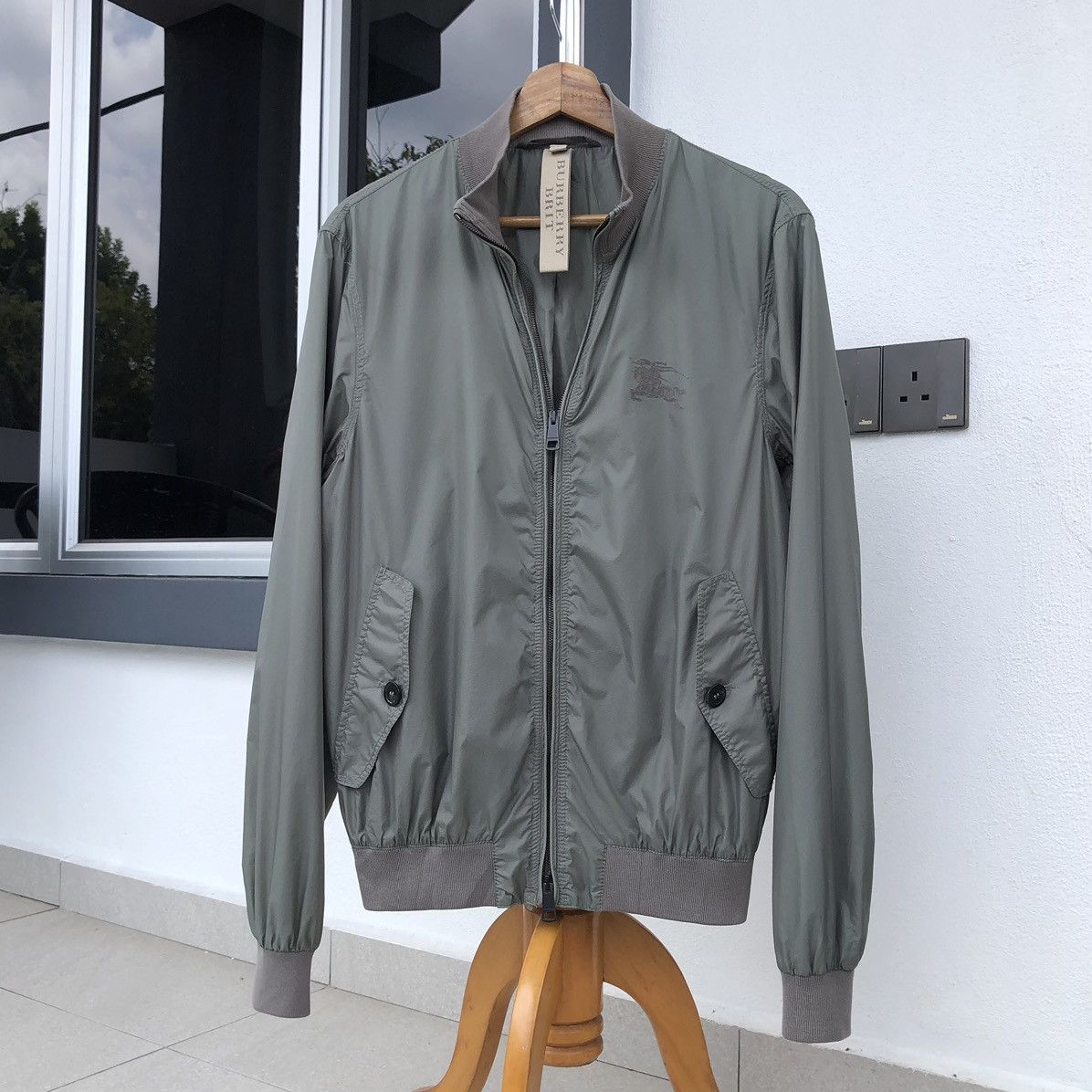 Burberry Burberry Brit Stonewashed Grey Zip Front Bomber Jacket Size US S / EU 44-46 / 1 - 9 Thumbnail
