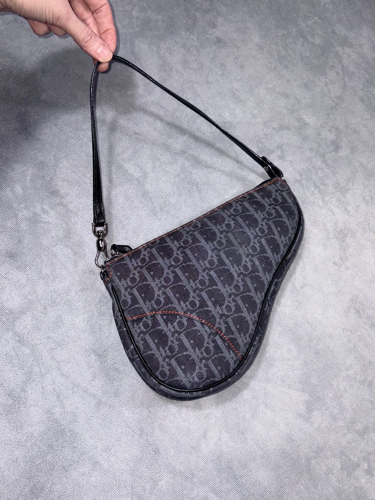 Dior RARE DIOR BY GALLIANO 2005 Trotter Denim Saddle Bag Size ONE SIZE - 7 Thumbnail