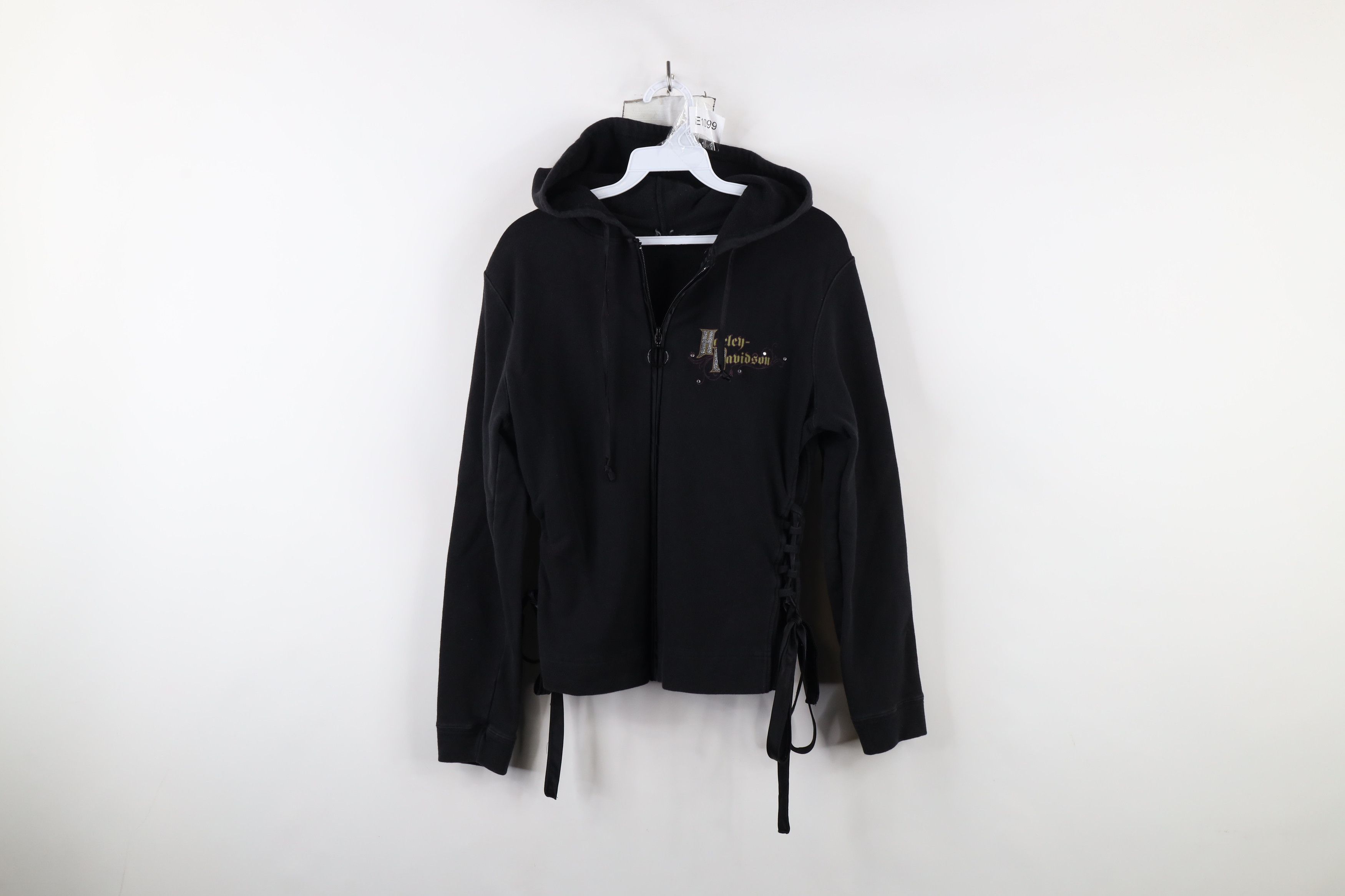 Harley Davidson × Vintage Vintage 90s Harley Davidson Tie Tribal Full Zip Hoodie Black Size M / US 6-8 / IT 42-44 - 1 Thumbnail