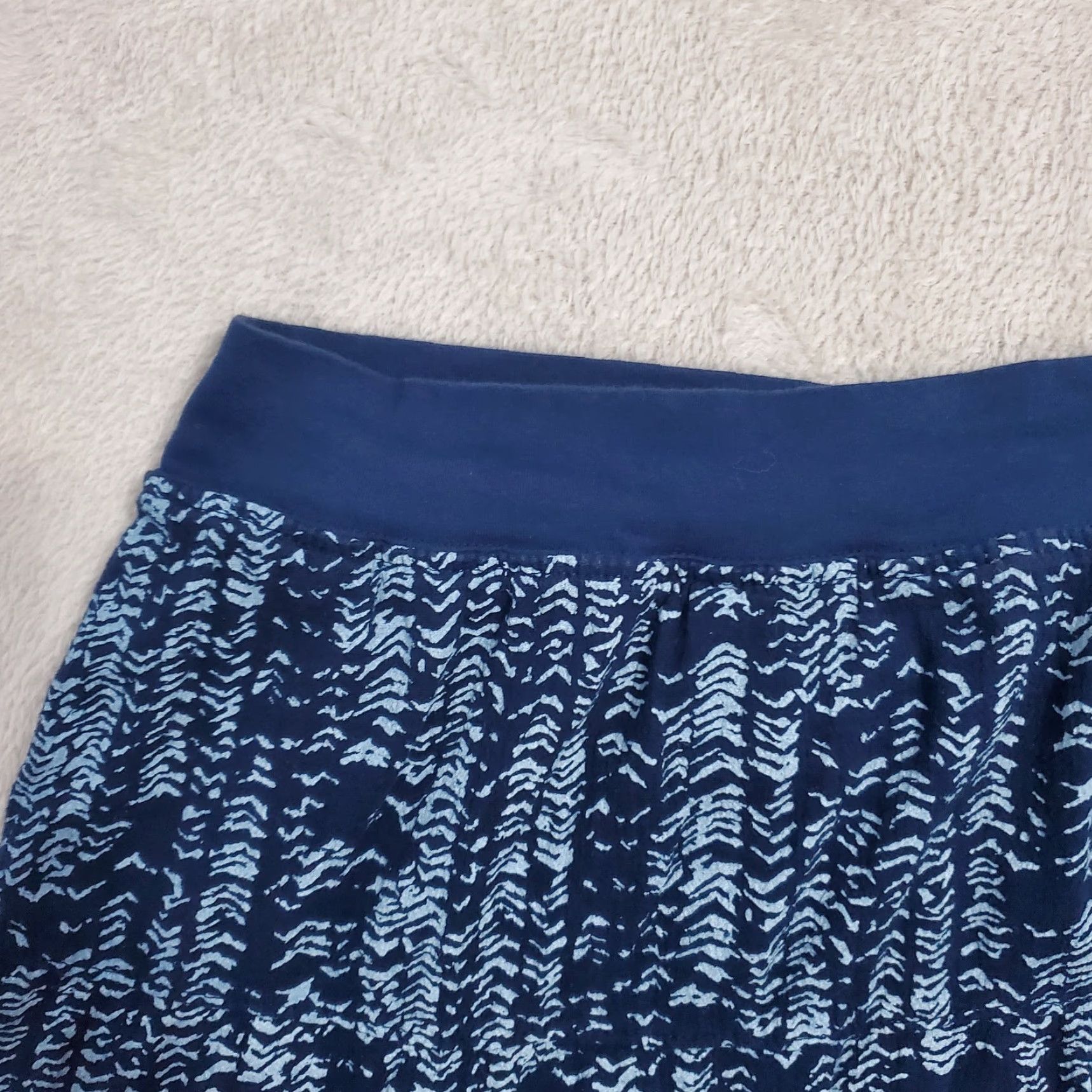 Vintage Fresh Produce Skirt Women XL Blue Print Pull On Lined 100% Cotton Made USA Size 40" / US 18 - 4 Thumbnail
