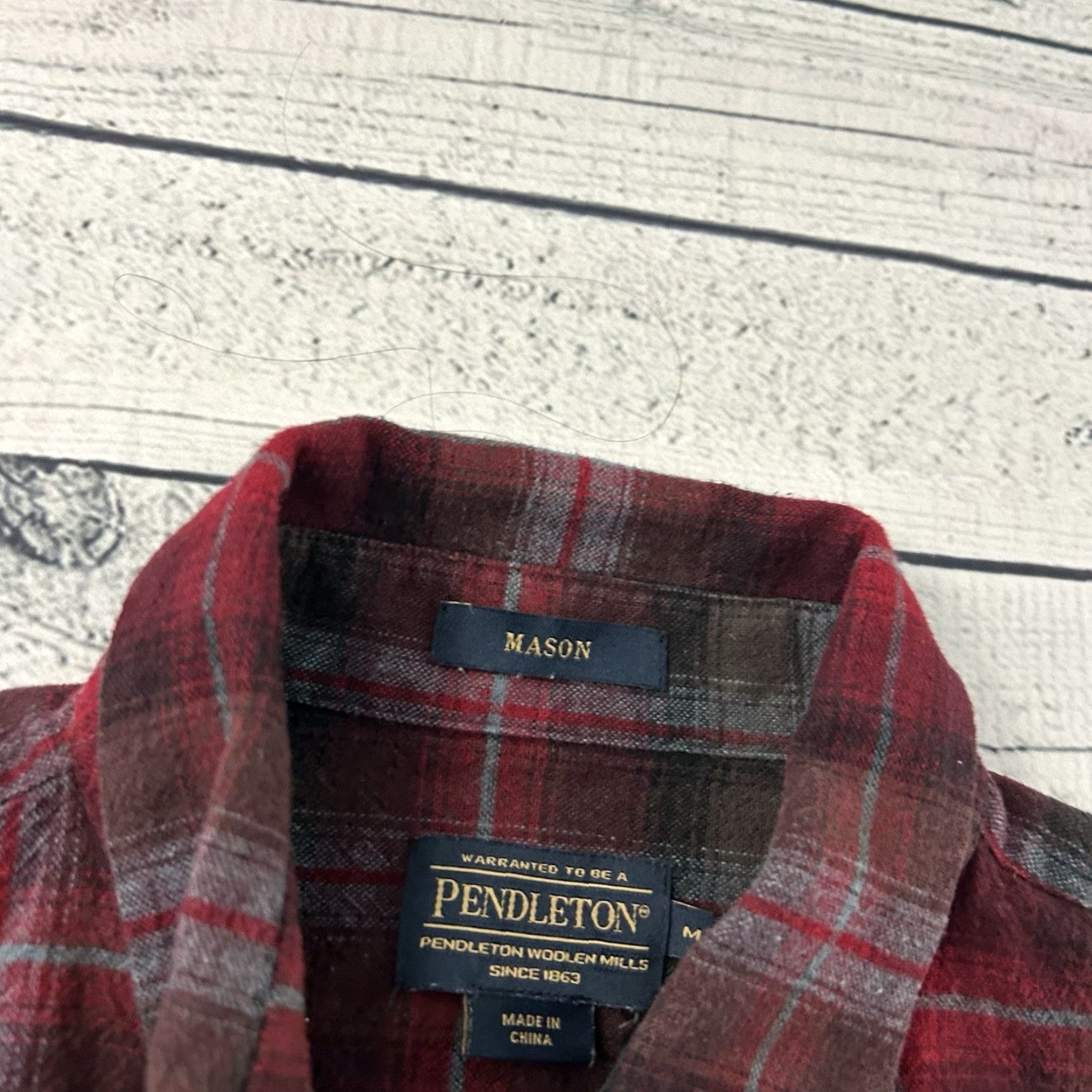 Pendleton Pendleton Button-Up Shirt Men Long Sleeve Plaid Flannel Red Gray M Size US M / EU 48-50 / 2 - 2 Thumbnail