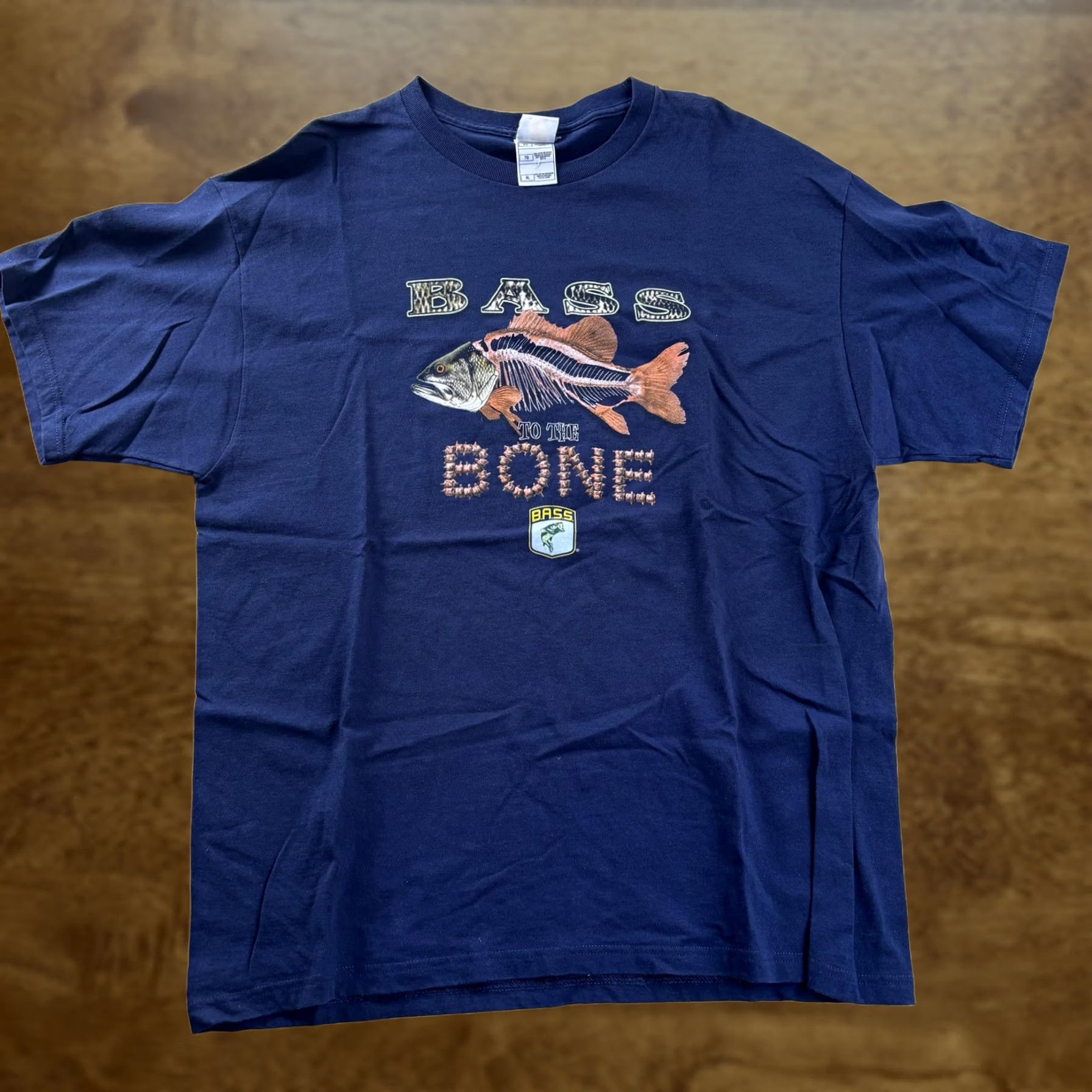 Bones BASS To The Bone Shirt Mens XL Blue Fish Skeleton Fishing Tee T-Shirt Size US XL / EU 56 / 4 - 1 Thumbnail
