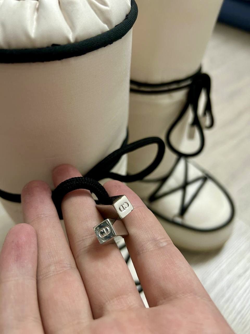 Dior Y2K Dior by John Galliano White Black Snow Moon Ski Boots Size US 7 / IT 37 - 7 Thumbnail