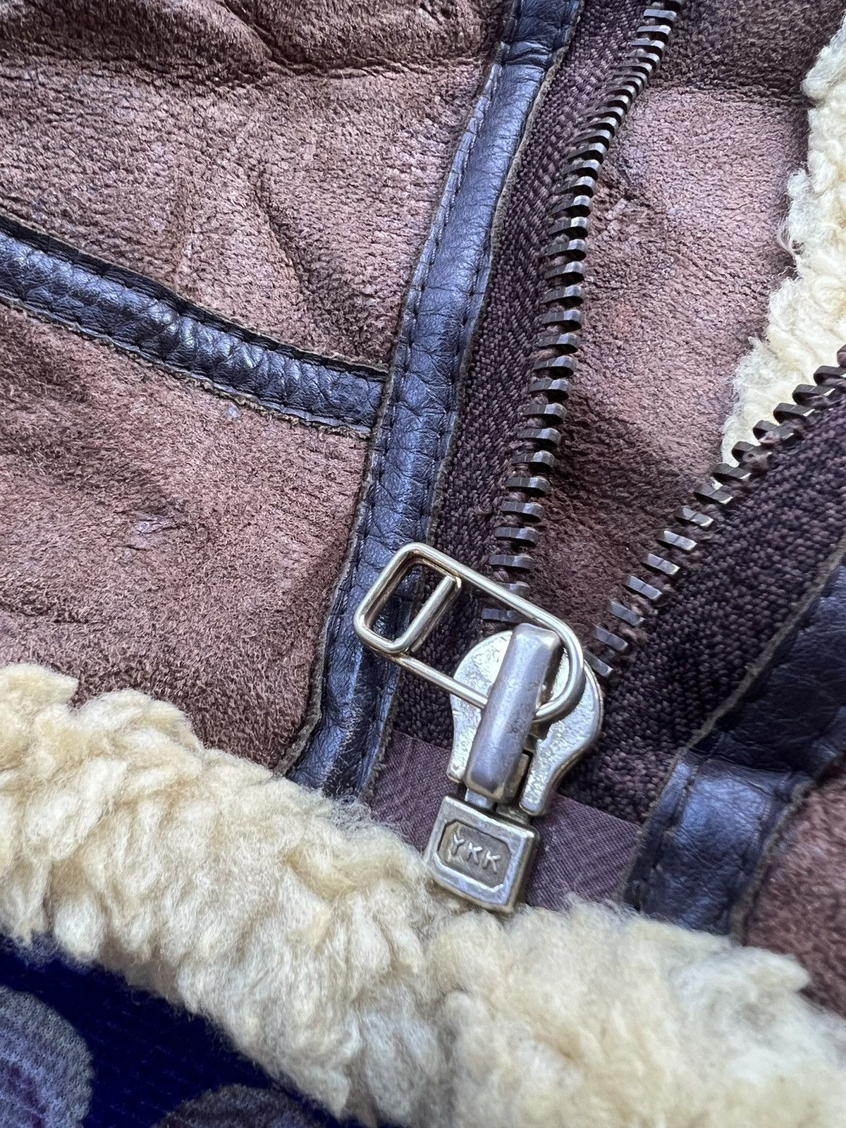 Avirex Distressed Type B-3 Leather Sherpa Shearling Flying Jacket Size US L / EU 52-54 / 3 - 9 Thumbnail