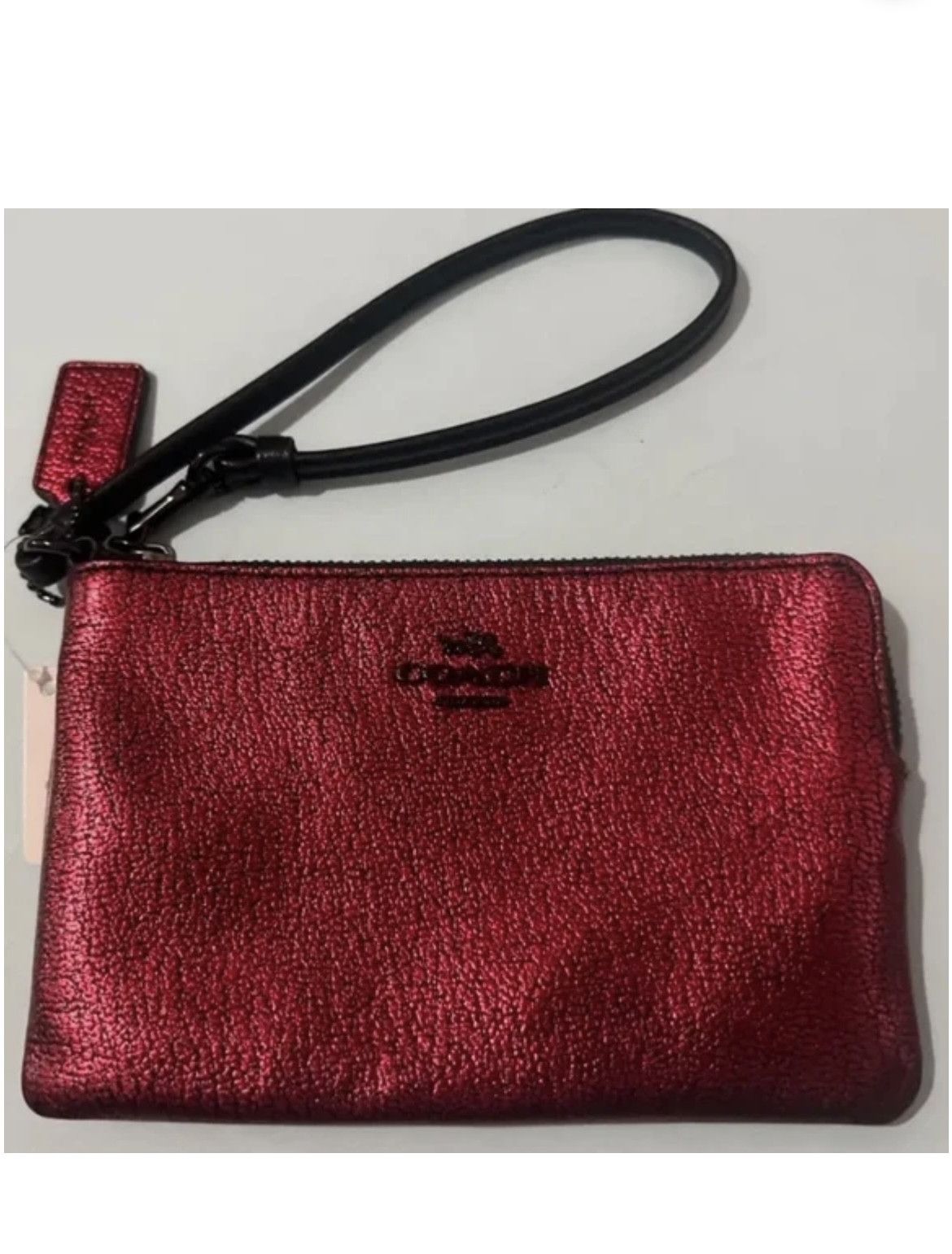 Coach COACH Red Metallic Leather Wristlet Wallet Size ONE SIZE - 9 Thumbnail
