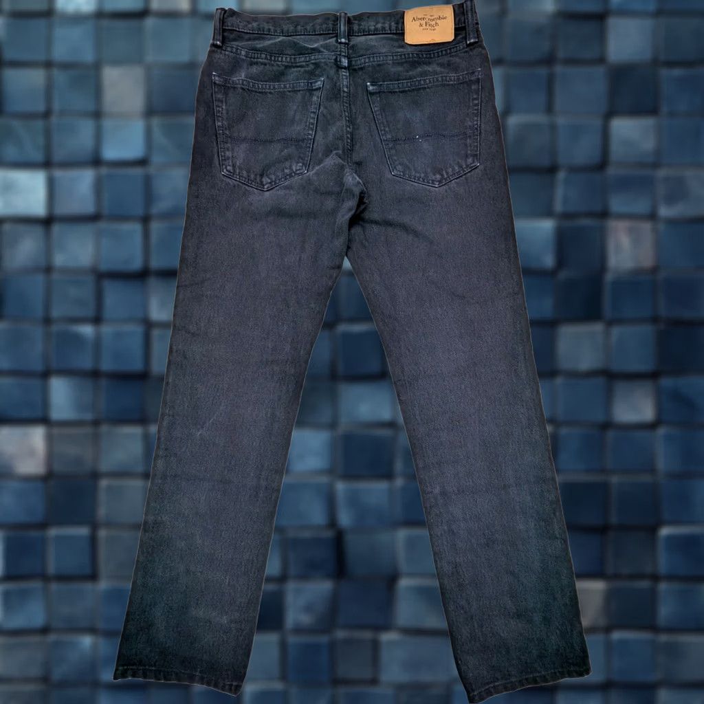 Abercrombie & Fitch Abercrombie & Fitch Skinny Jeans Men 31x32 Dark Wash Charcoal Gray Denim A&F Jeans Slim 5-Pocket Distressed Button Fly 90s USA Mens Size US 31 - 1 Thumbnail
