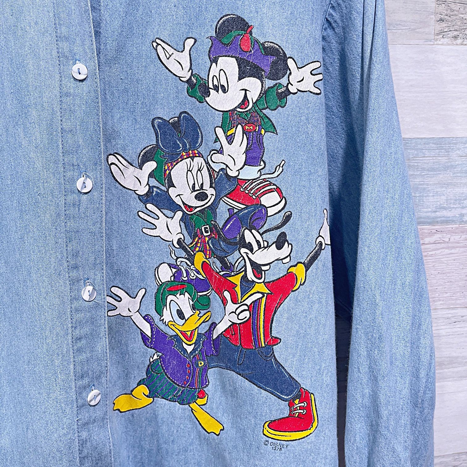 Disney Disney Mickey Mouse 90s Graphic Denim Shirt Jerry Leigh M Size M / US 6-8 / IT 42-44 - 3 Thumbnail