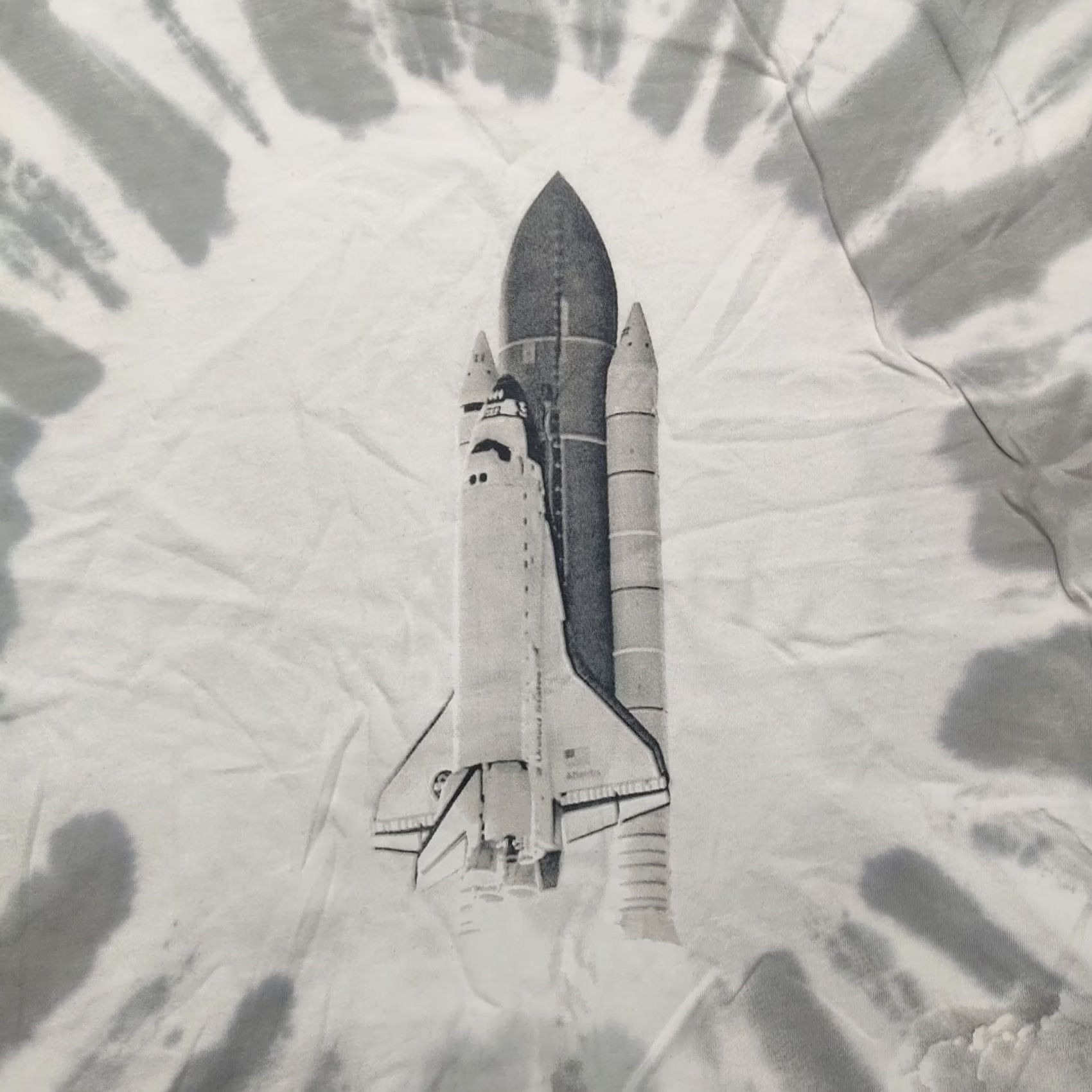 Vintage NASA SPACE SHUTTLE Women Large Gray Tie Dye Ringer Short Sleeve T-Shirt NEW Size L / US 10 / IT 46 - 3 Thumbnail
