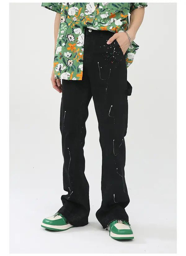 VIBE carpenter flared paint skate jeans Size US 34 / EU 50 - 8 Thumbnail