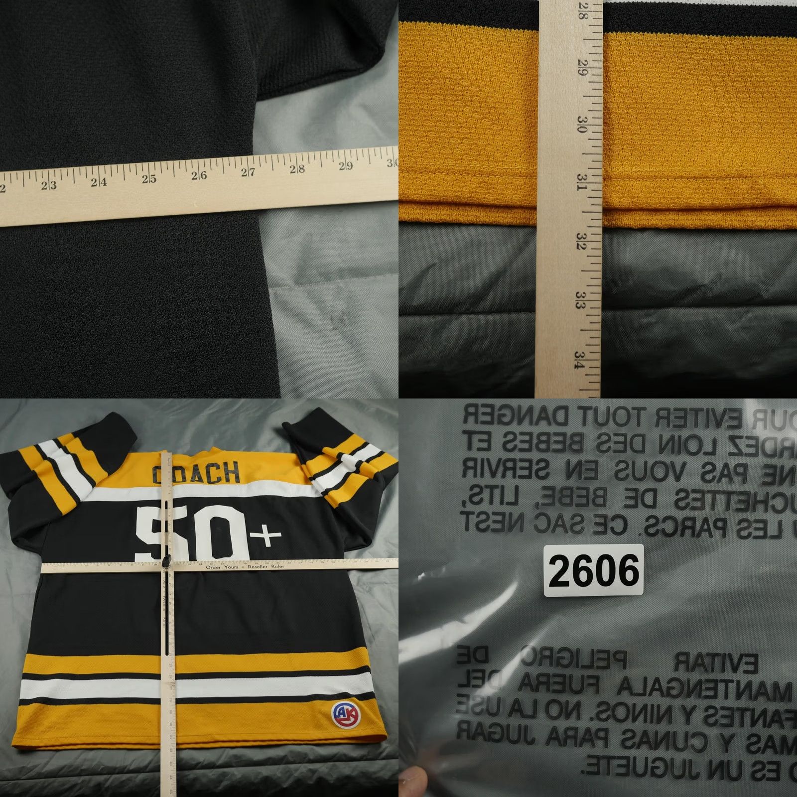 Vintage Athletic Knit Hockey Jersey Mens 2XL Black Yellow White Coach 50+ Made Canada Size US XXL / EU 58 / 5 - 8 Thumbnail