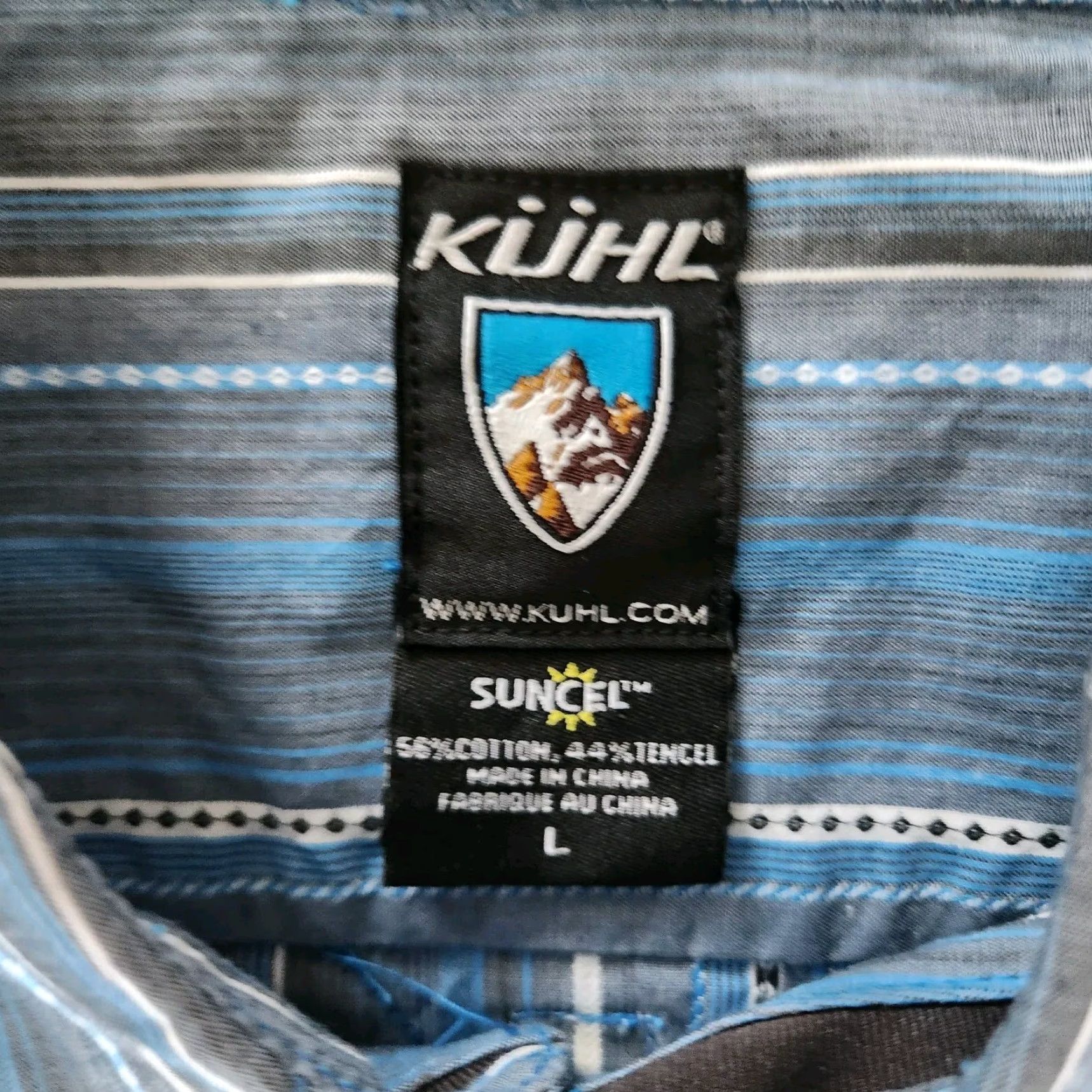Vintage Kuhl Shirt Mens L Blue Stripe Suncel Hiking Camping Fishing Walking Outdoors Size US L / EU 52-54 / 3 - 3 Thumbnail