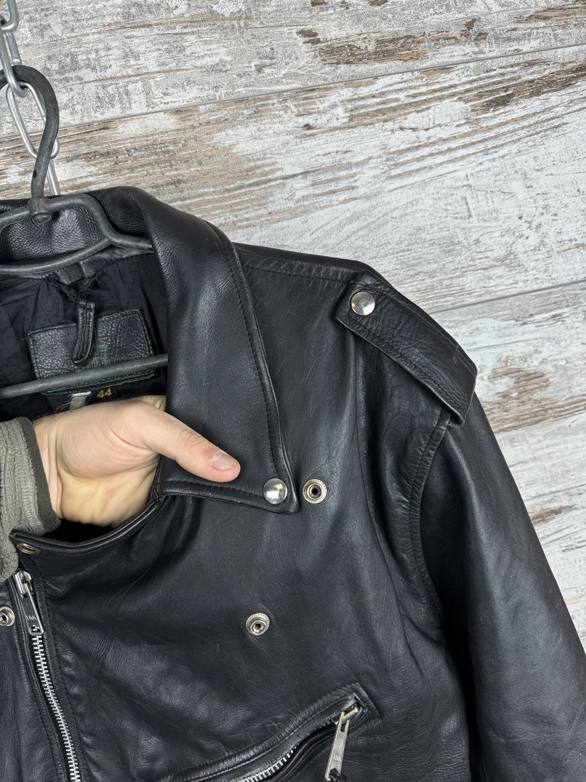 Leather Mens Vintage Leather jacket bombers biker 90s rare y2k Size US S / EU 44-46 / 1 - 5 Thumbnail