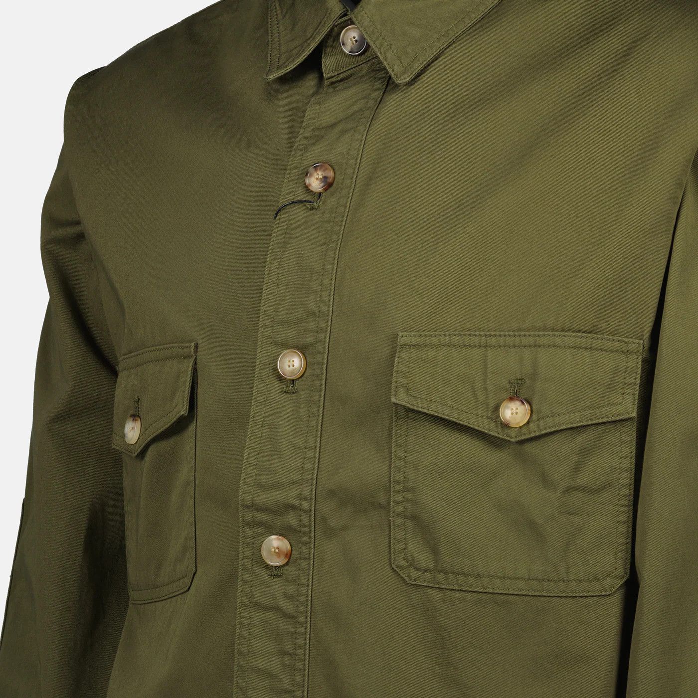 Saint Laurent Paris o1s1wg110426 816396 Overshirt in Cotton Twill in Khaki Size US S / EU 44-46 / 1 - 5 Thumbnail