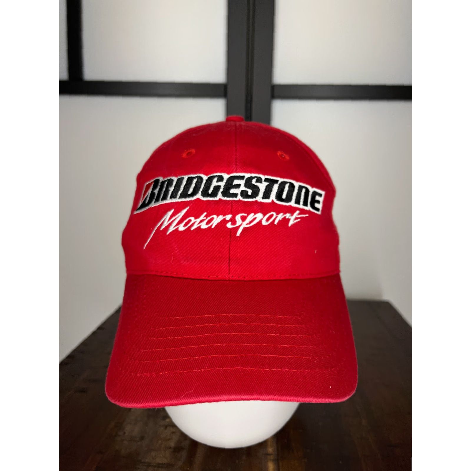 Vintage Bridgestone Motosport Hat Cap Snap Back Adult Red 100% Cotton Twill Size ONE SIZE - 2 Thumbnail